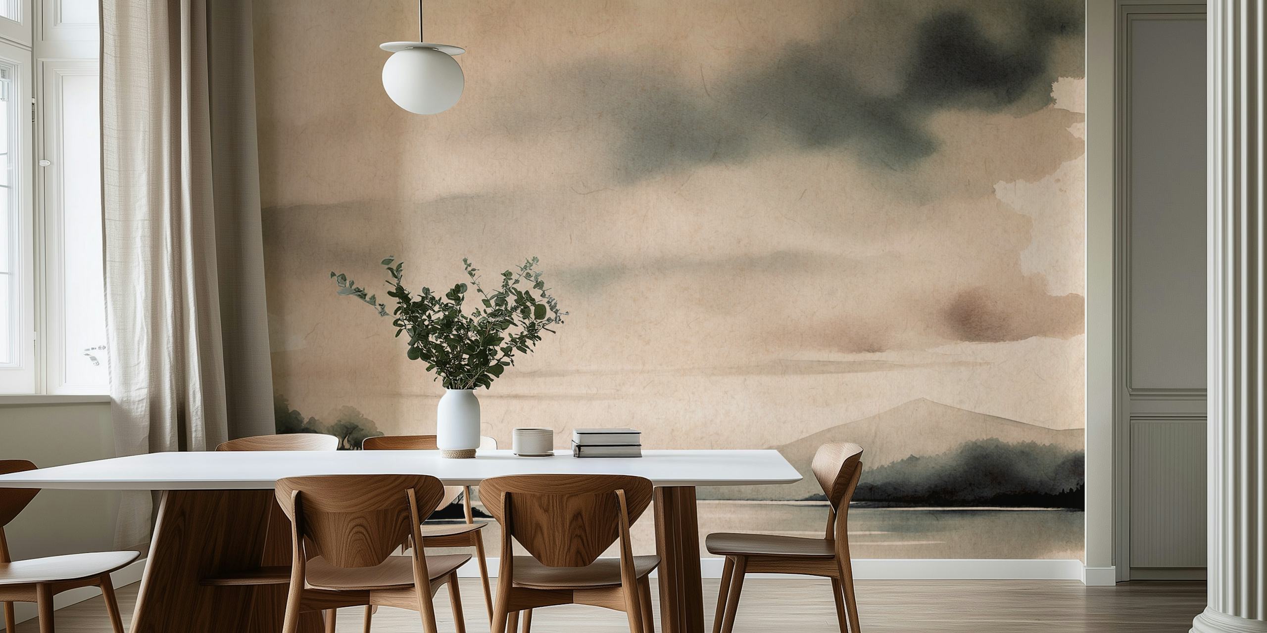 Japan Clouds wallpaper in a room
