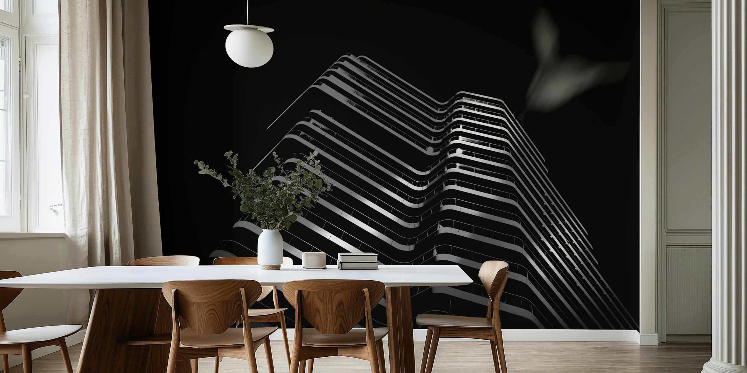 Black and white geometric patterns wallpaper