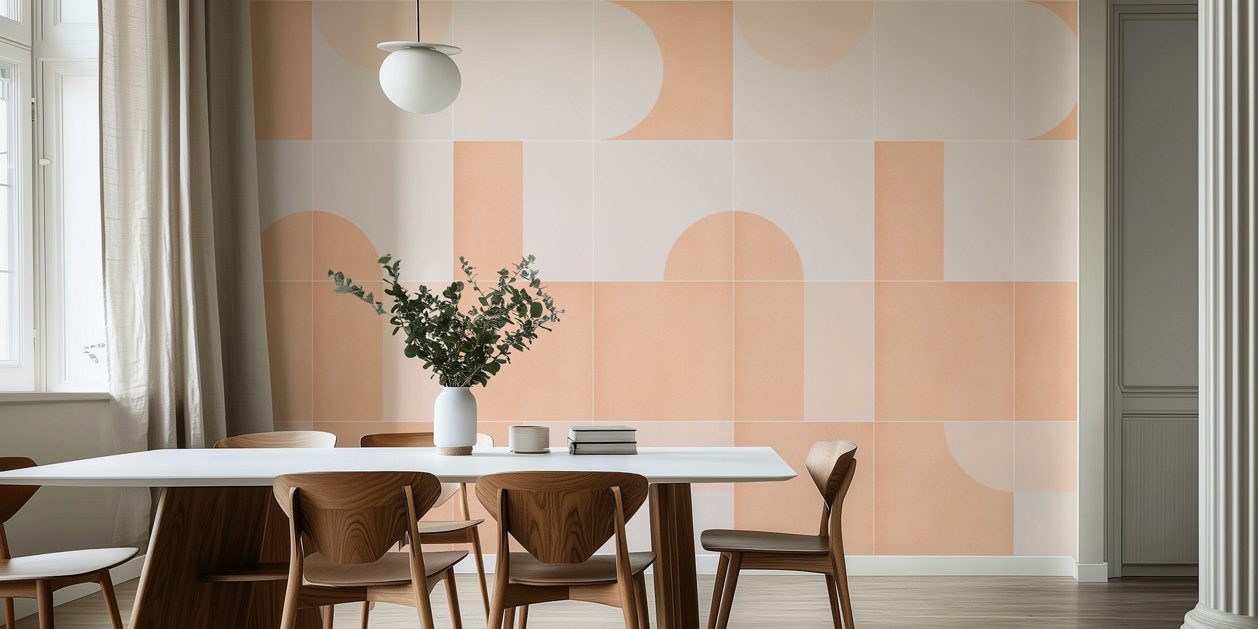 Papel pintado Retro Tiles Six en una habitación elegante