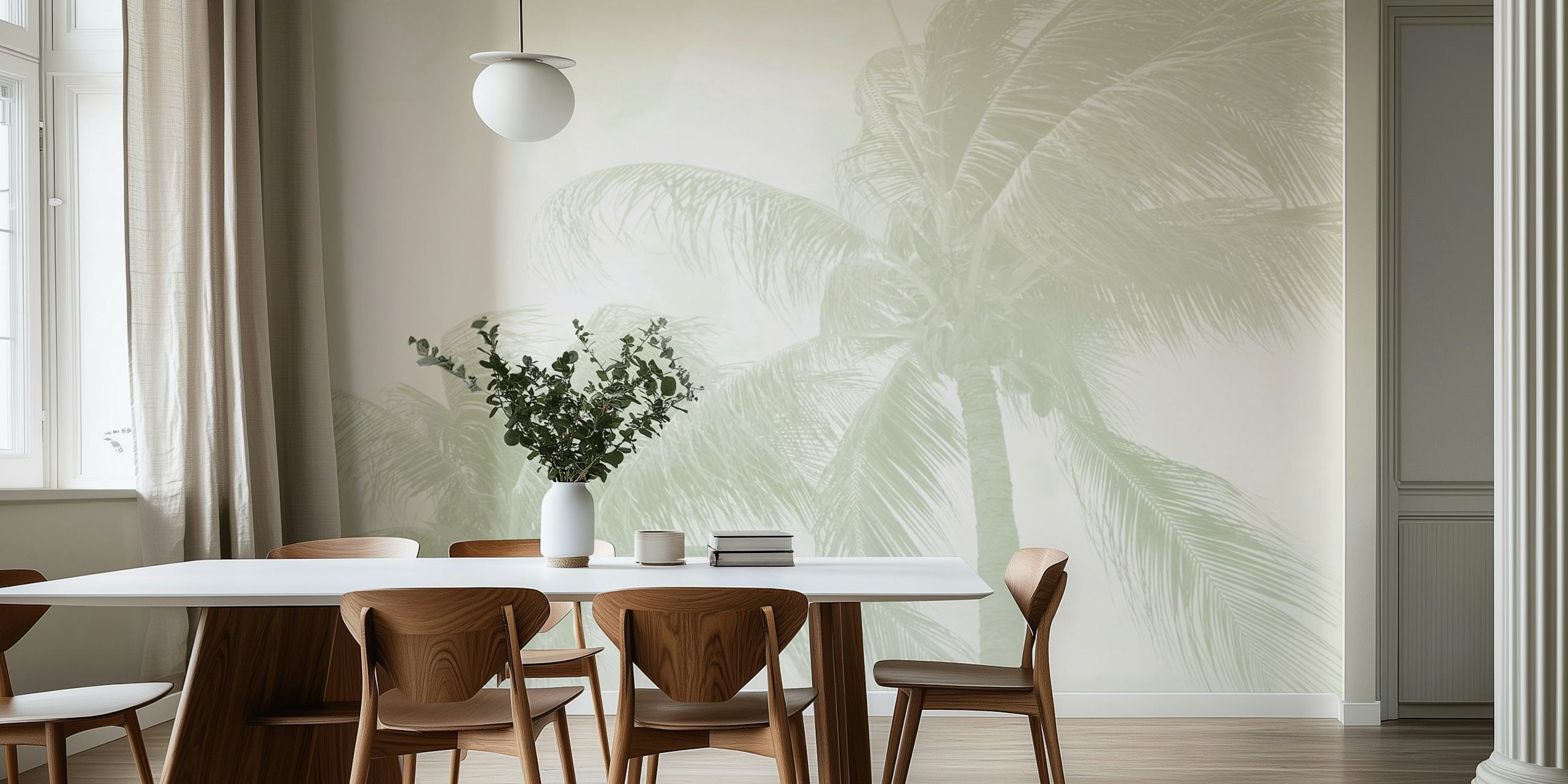 Summer Paradise Palms 6 wallpaper in a room