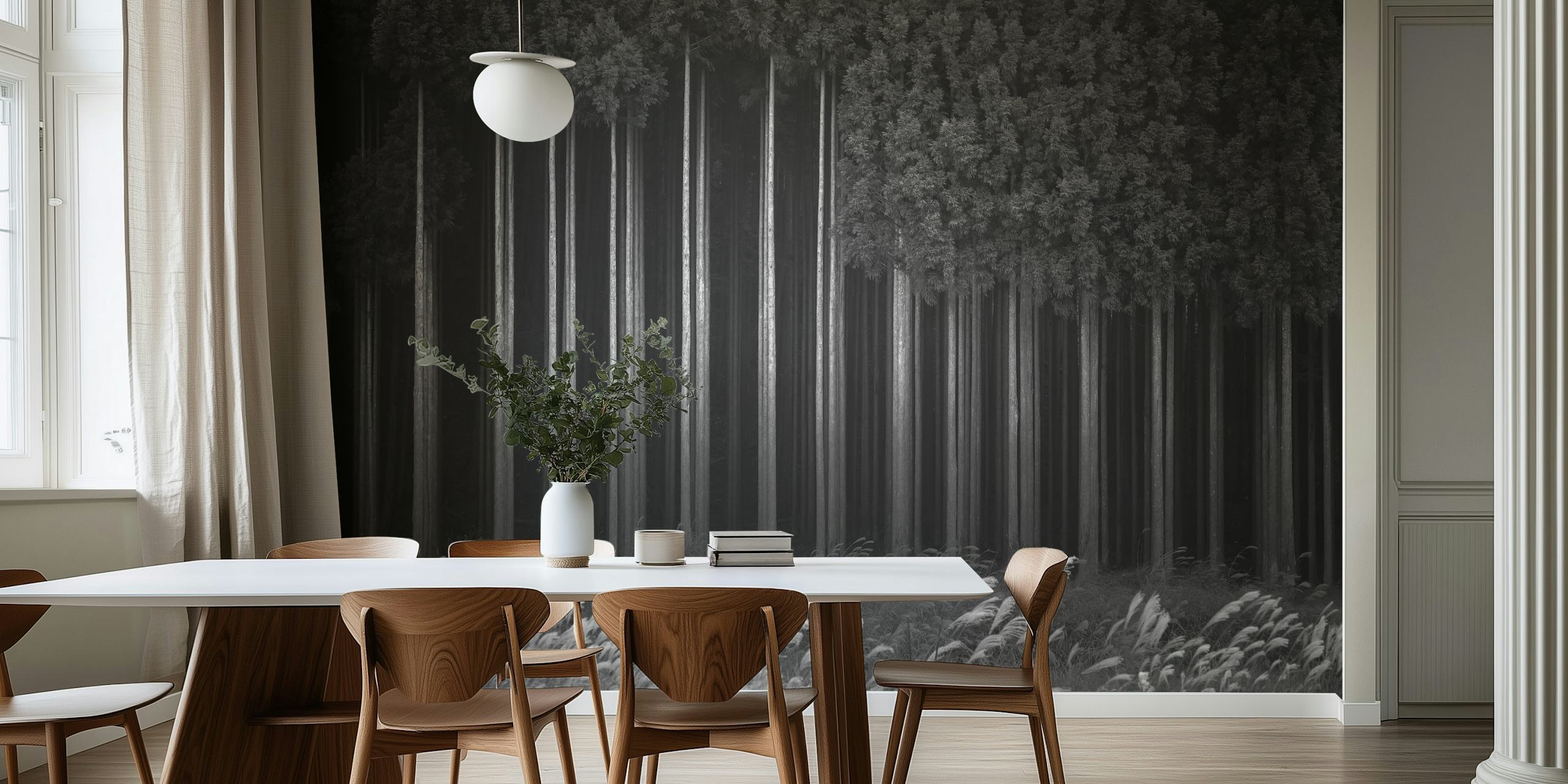 Afforestation wallpaper featuring tall trees