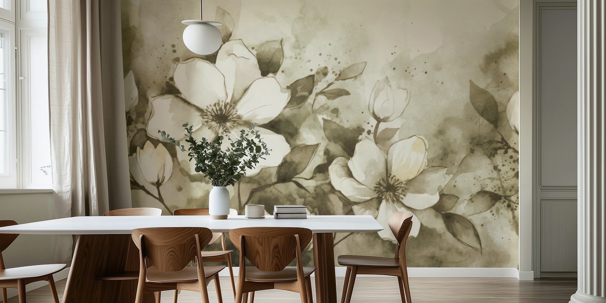 Blooming Spring Watercolor Flowers wystawa tapet