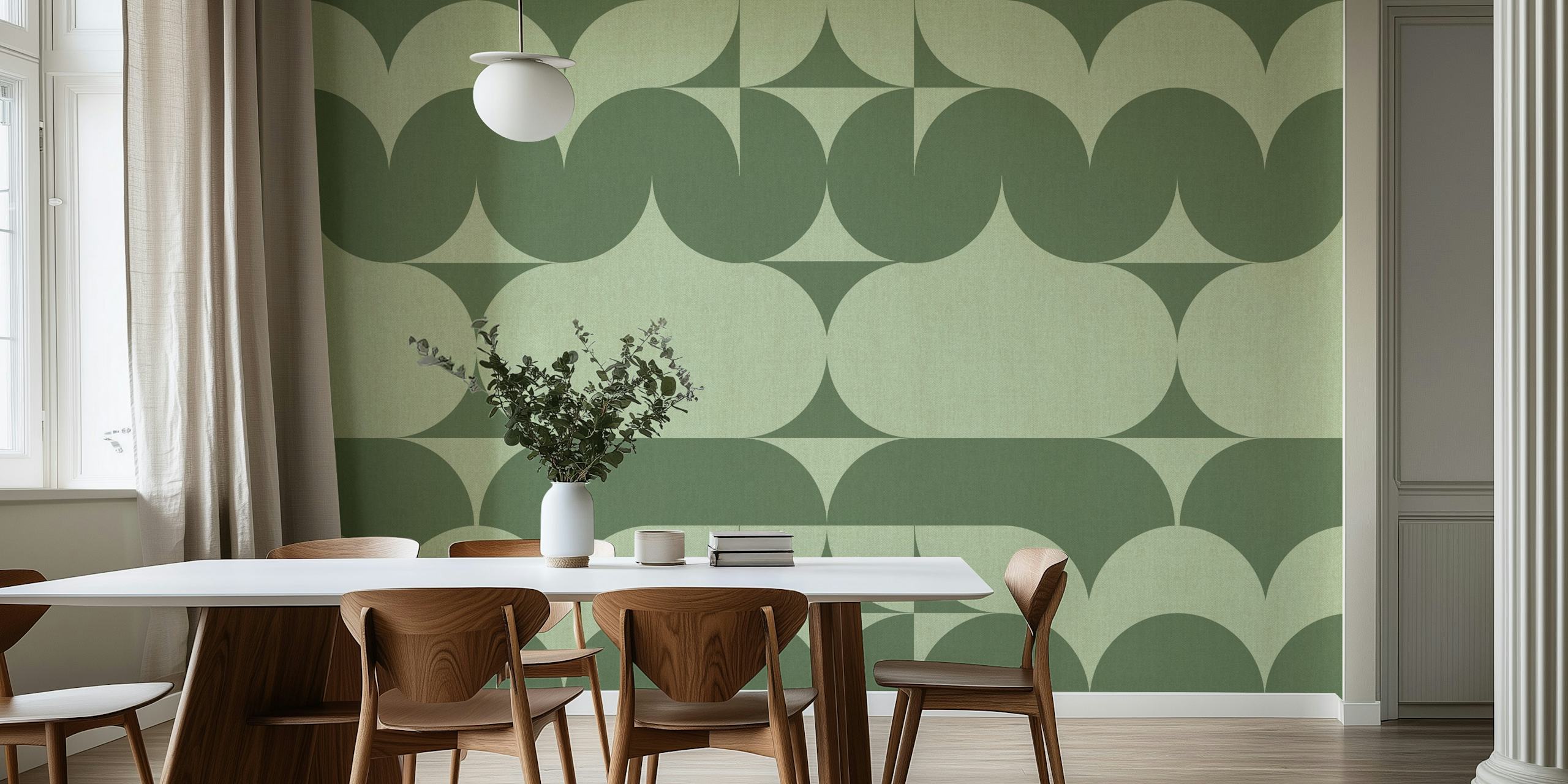 Mid-Century Linen Collage Pattern på tapet