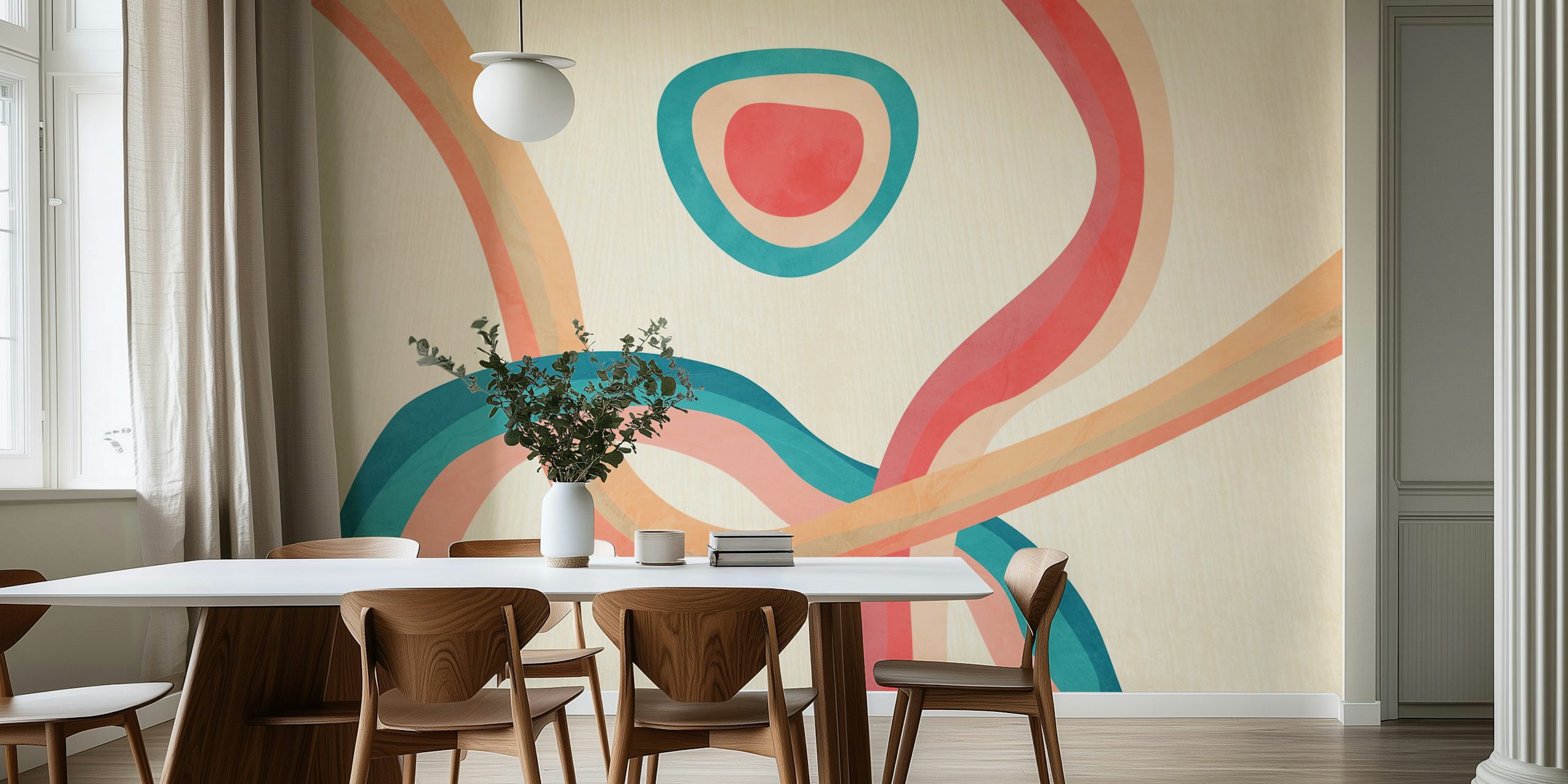Papel tapiz Flowing Lines 6 en un entorno moderno