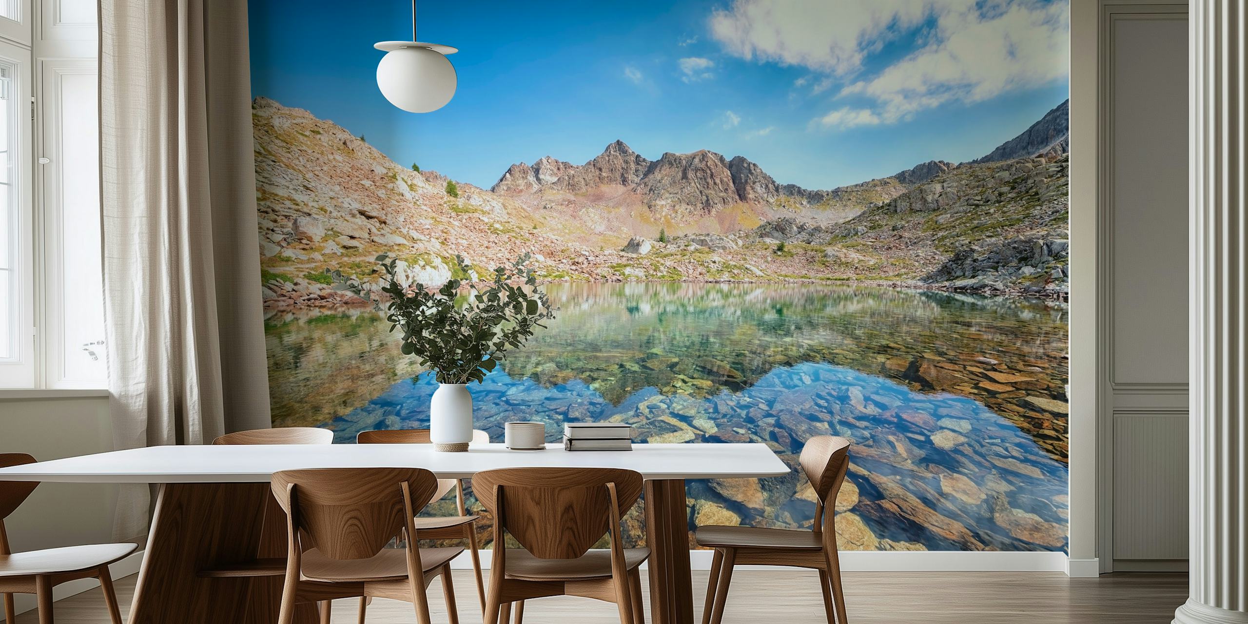 Terre Rouge Lake serene wallpaper in a room
