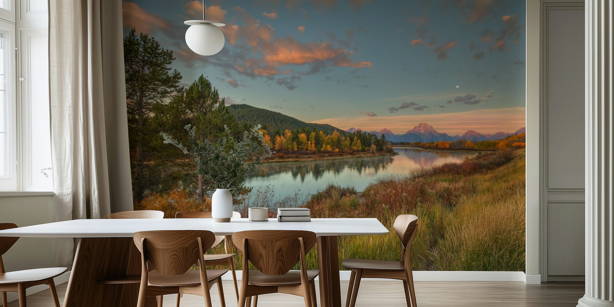 Wallpaper featuring autumn sunrise over Mount Moran
