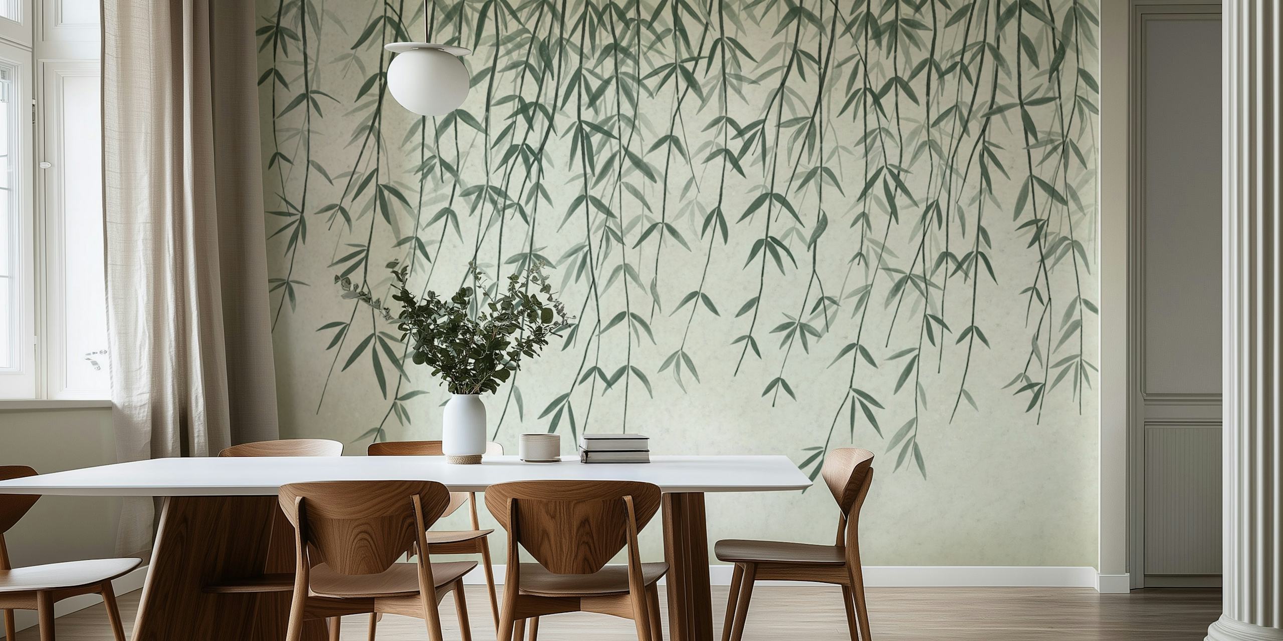 Willow wallpaper displayed in a room