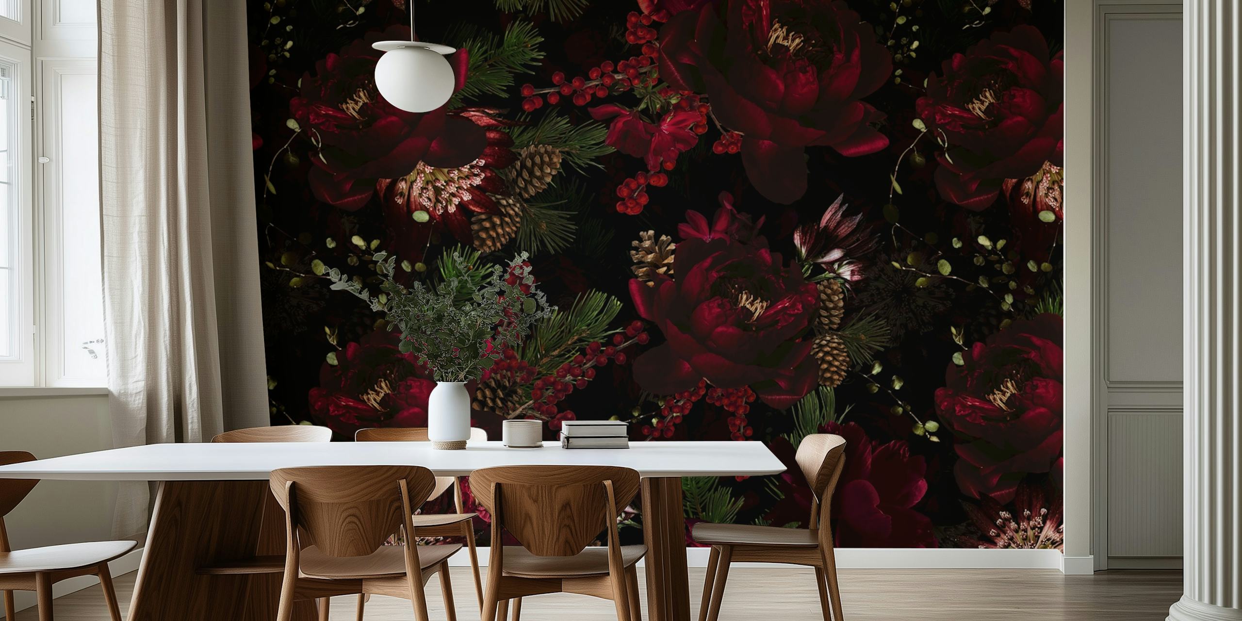 Midnight Flora Essence wallpaper in a room