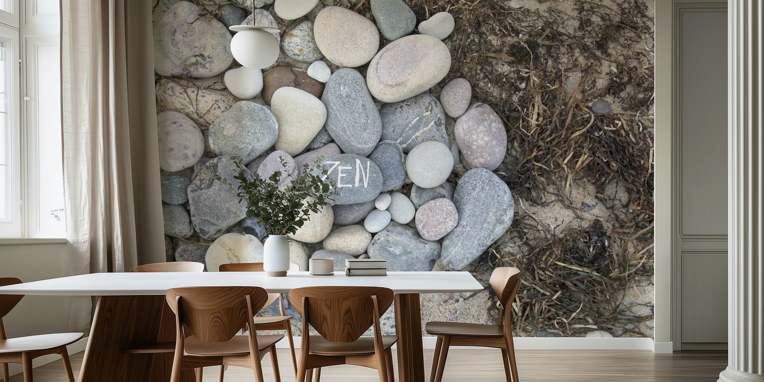 Zen Pebble Beah wallpaper in een kamer