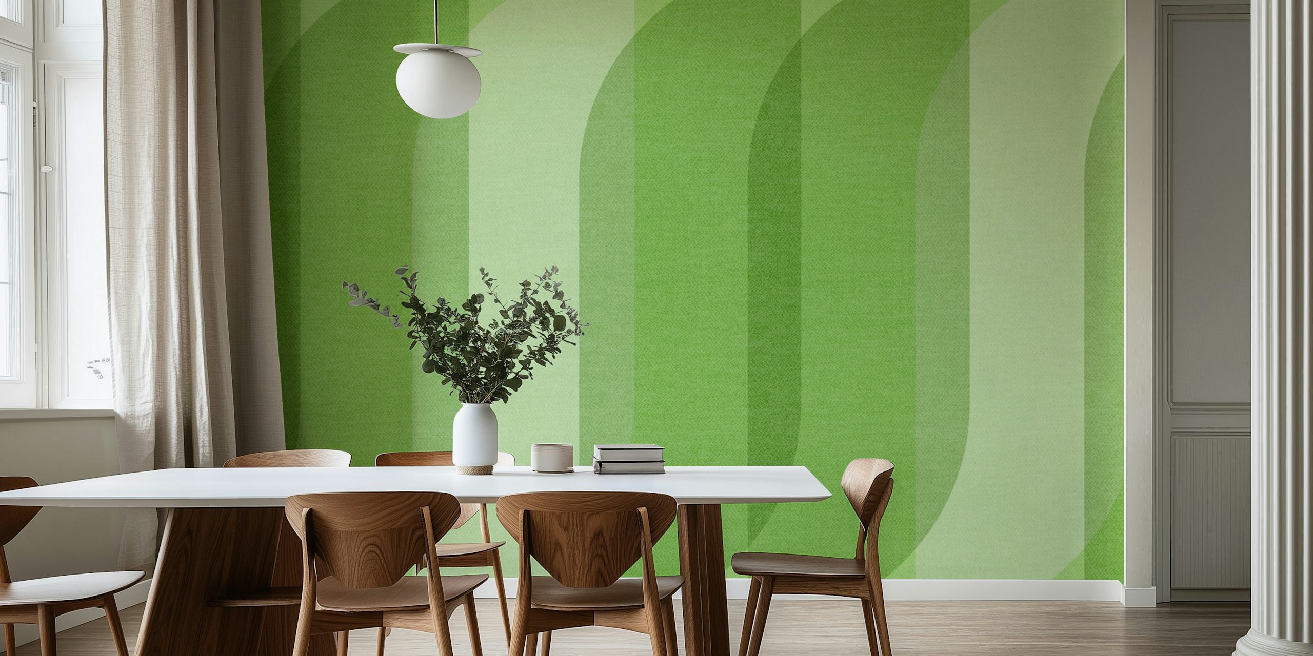 Soothing Green Curves tapetti huoneessa