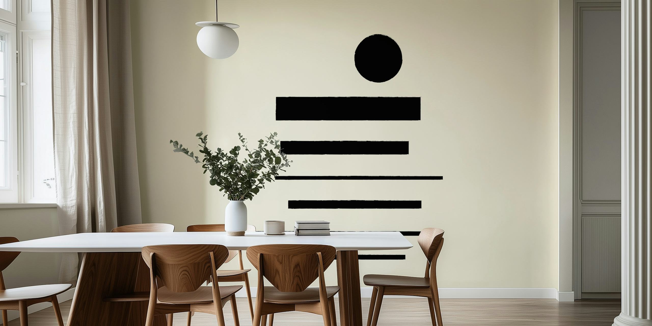 Ταπετσαρία Minimal Sunset Vibe σε ένα δωμάτιο