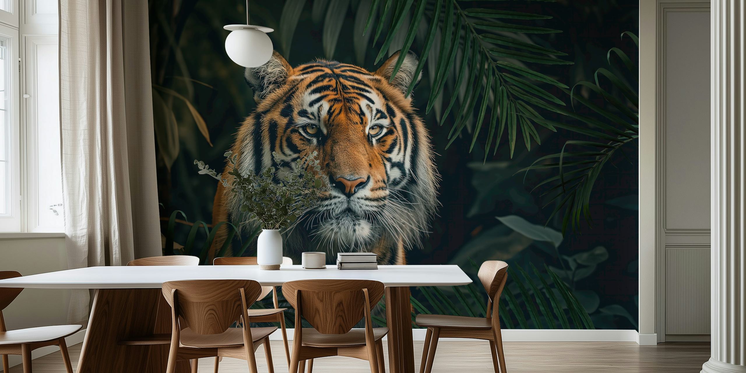 Tiger wallpaper in a lush setting