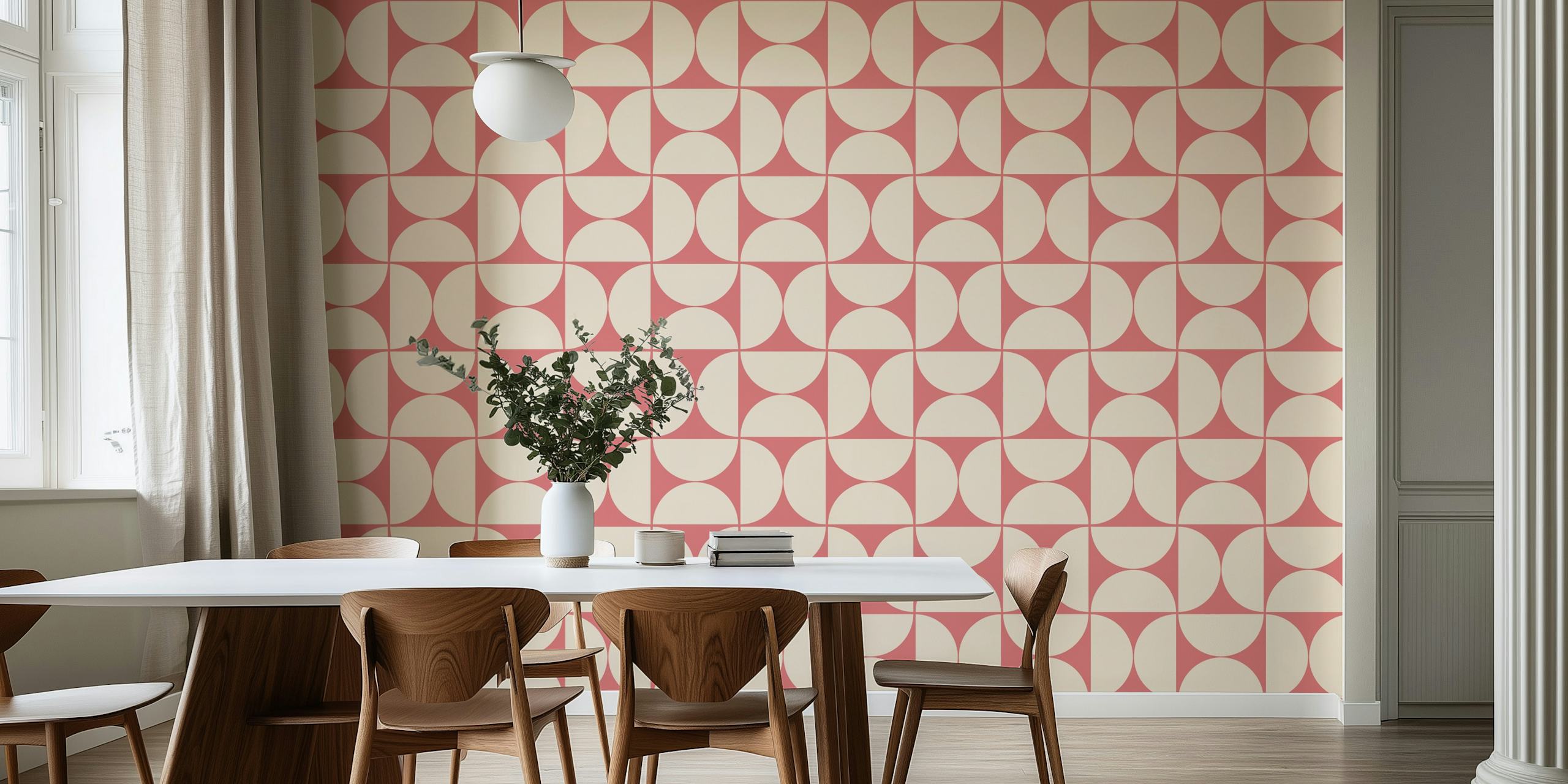 Mid-Century Modern wallpaper design in a room