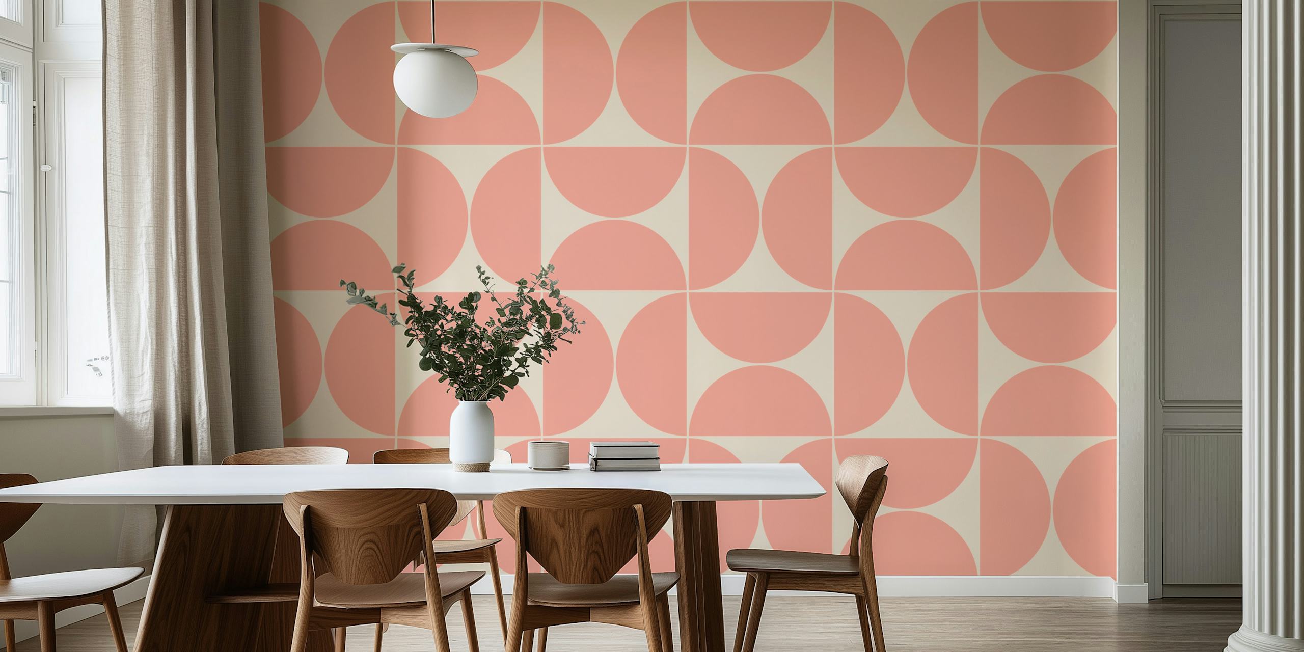 Mid-Century Modern Pattern No47 wallpaper in de kamer