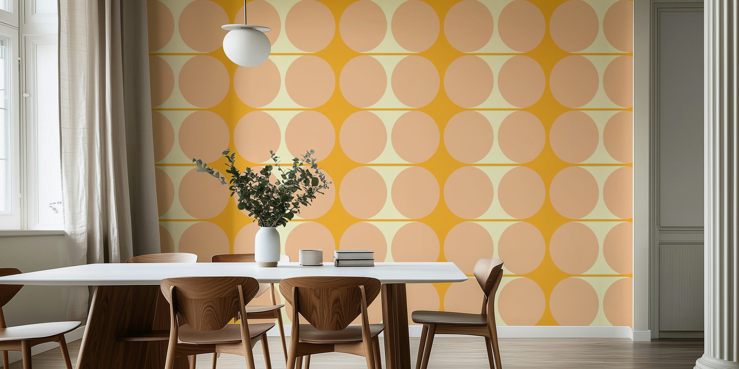 Pastel cutouts wallpaper design in a room