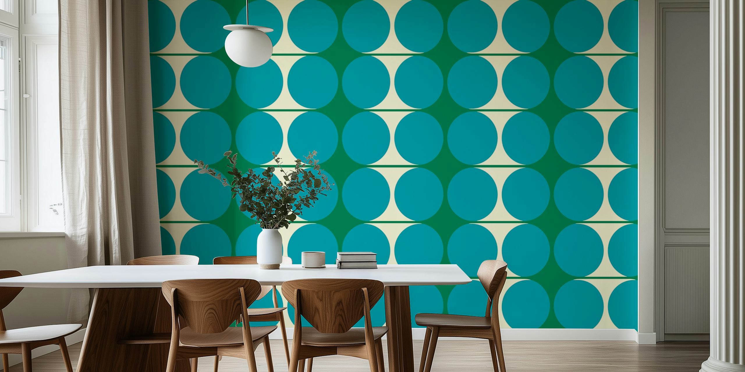 70s Cutouts wallpaper design displayed in a room