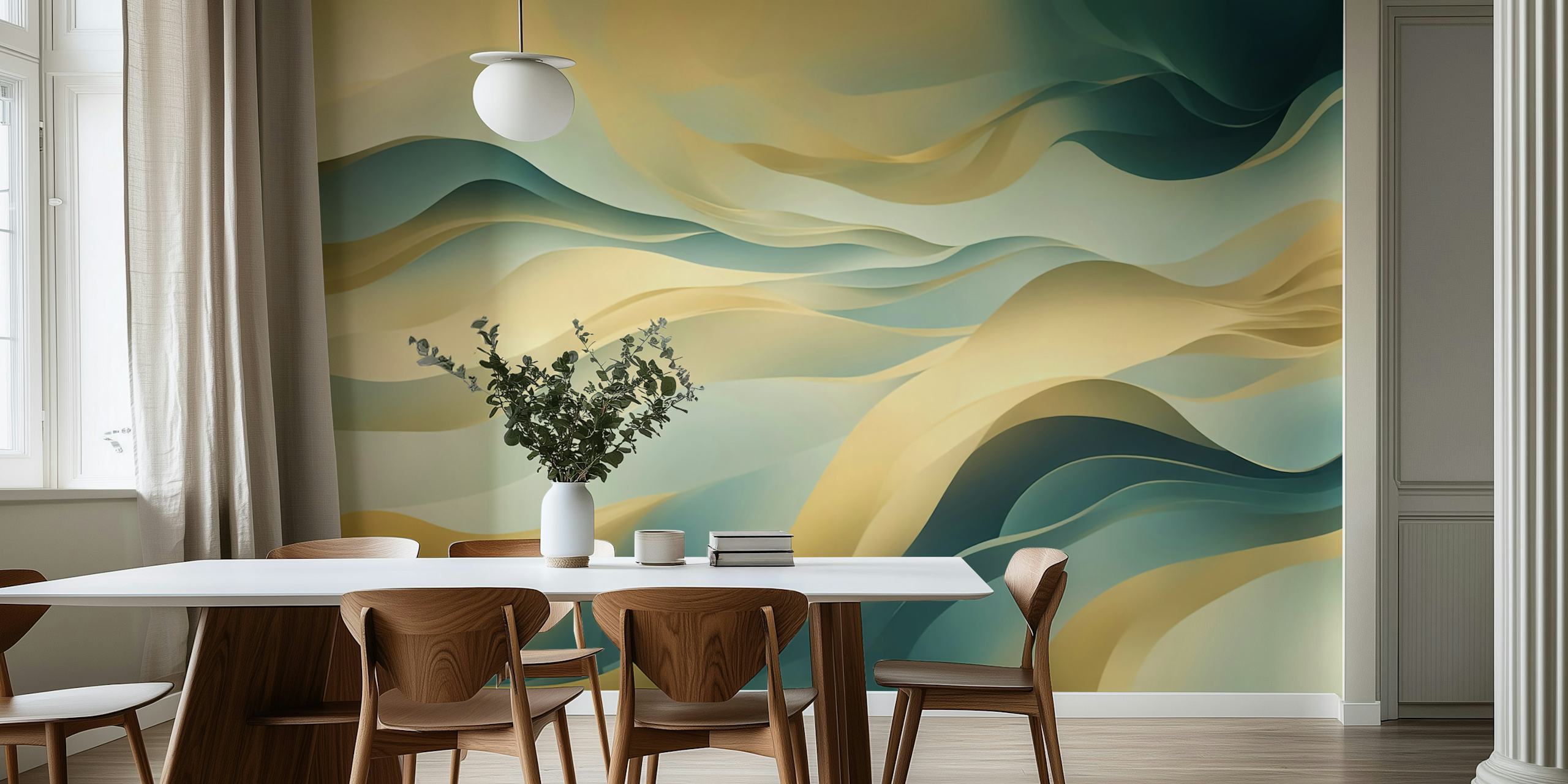 Golden Ripples Essence wallpaper in a room