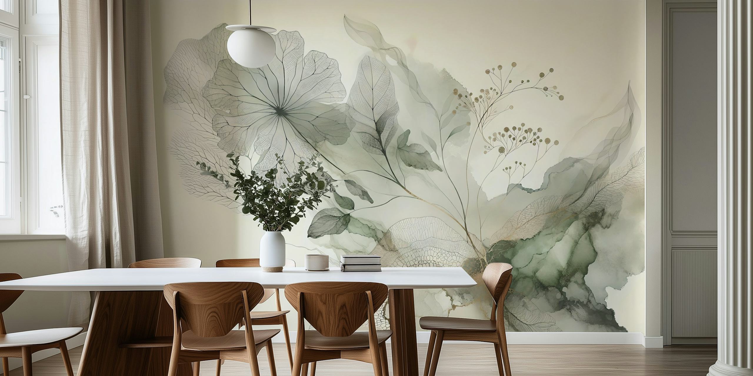 Papel pintado Tranquil Tones decorando una habitación