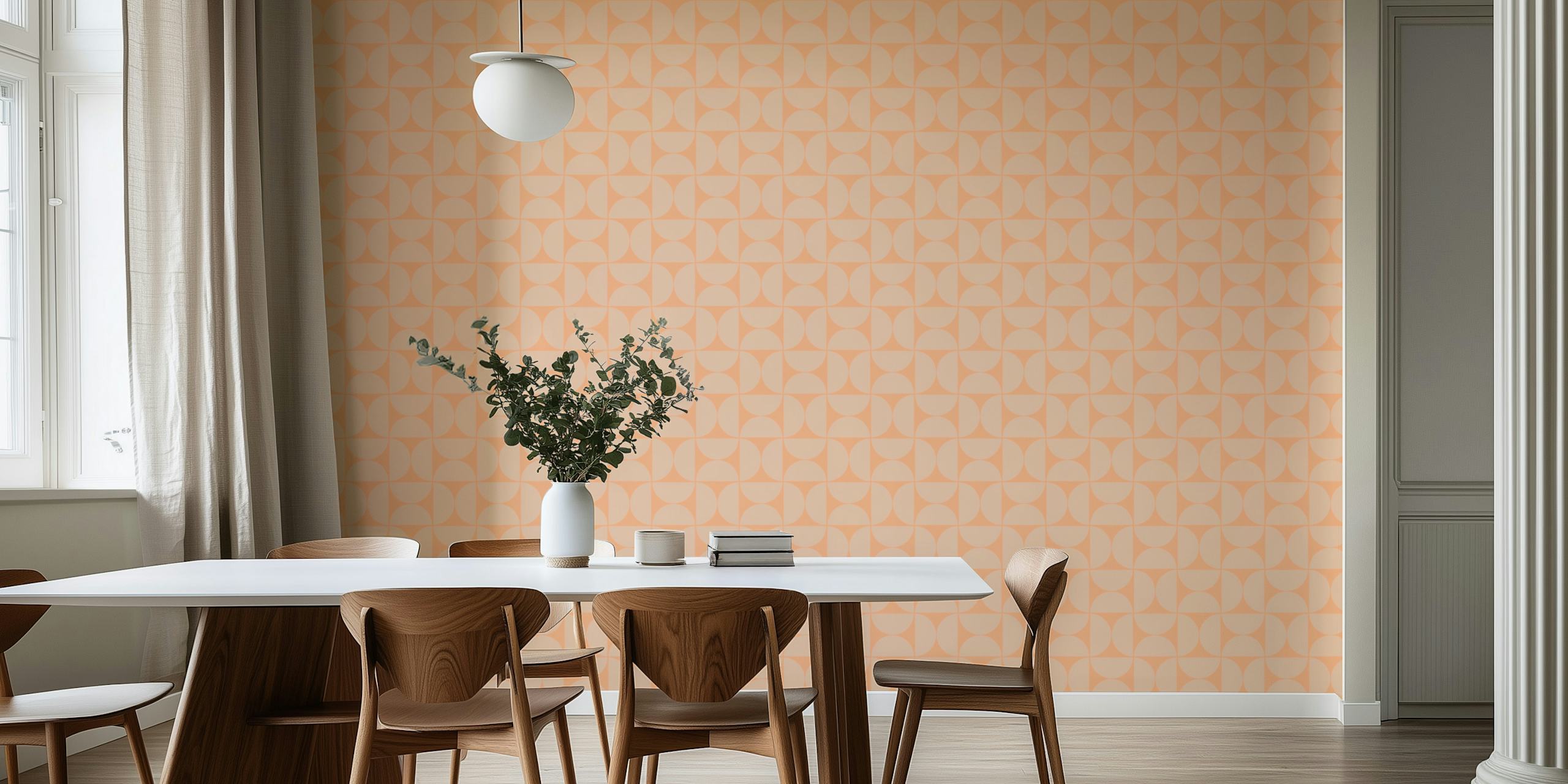 Mid-Century Modern Pattern No48 Small wallpaper in a room