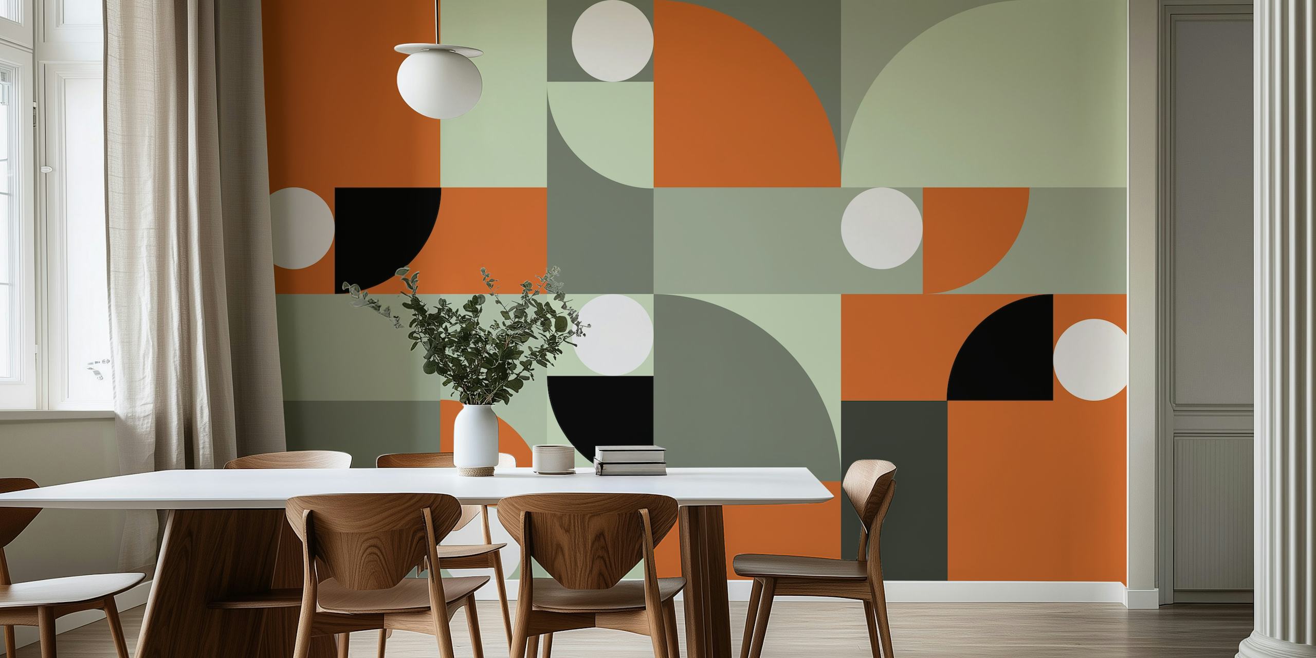 Fototapete geometrisch Abstrakte terrakotta- und grautöne