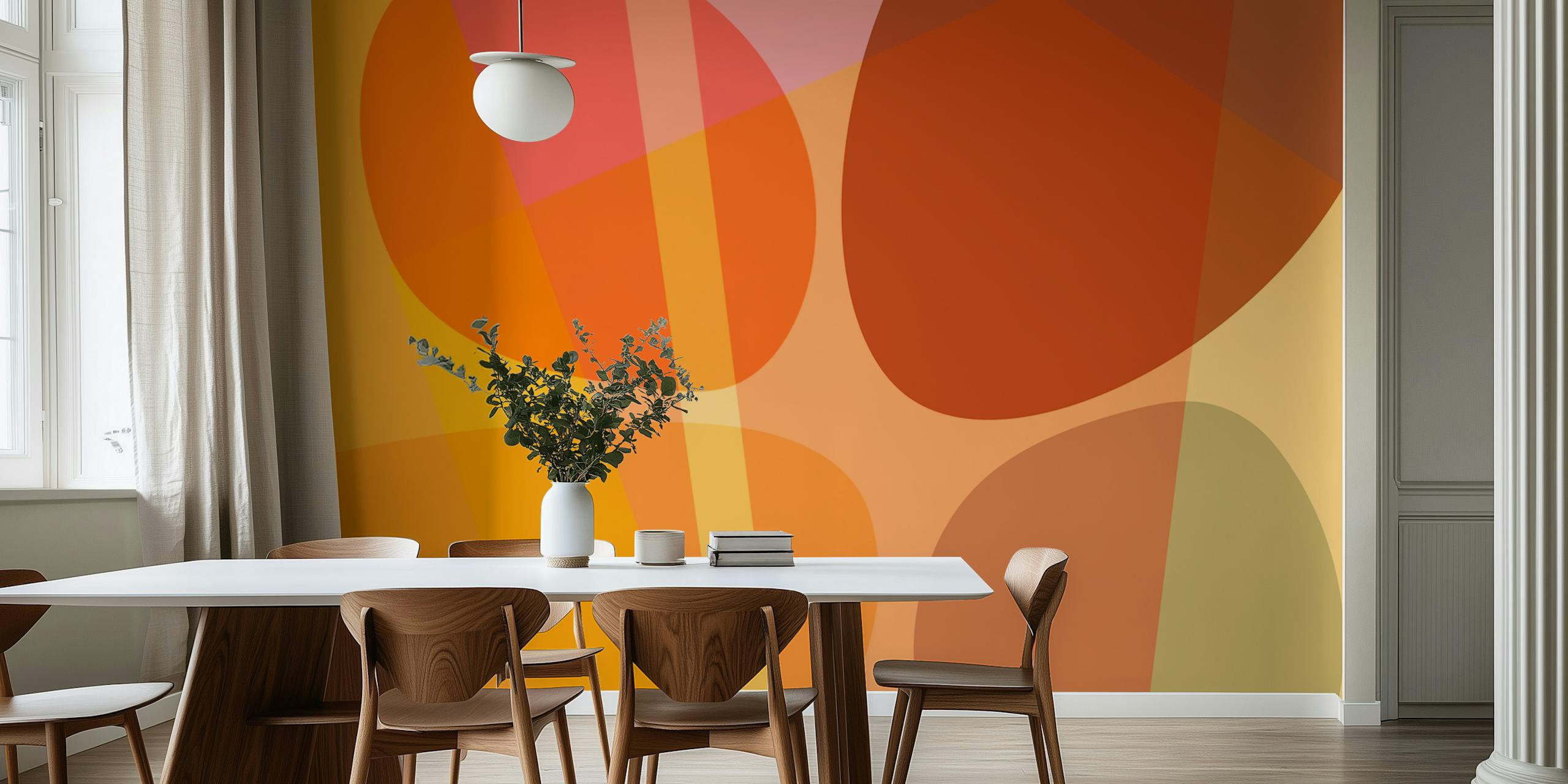 Elegant Sunset Curves tapet i et rom