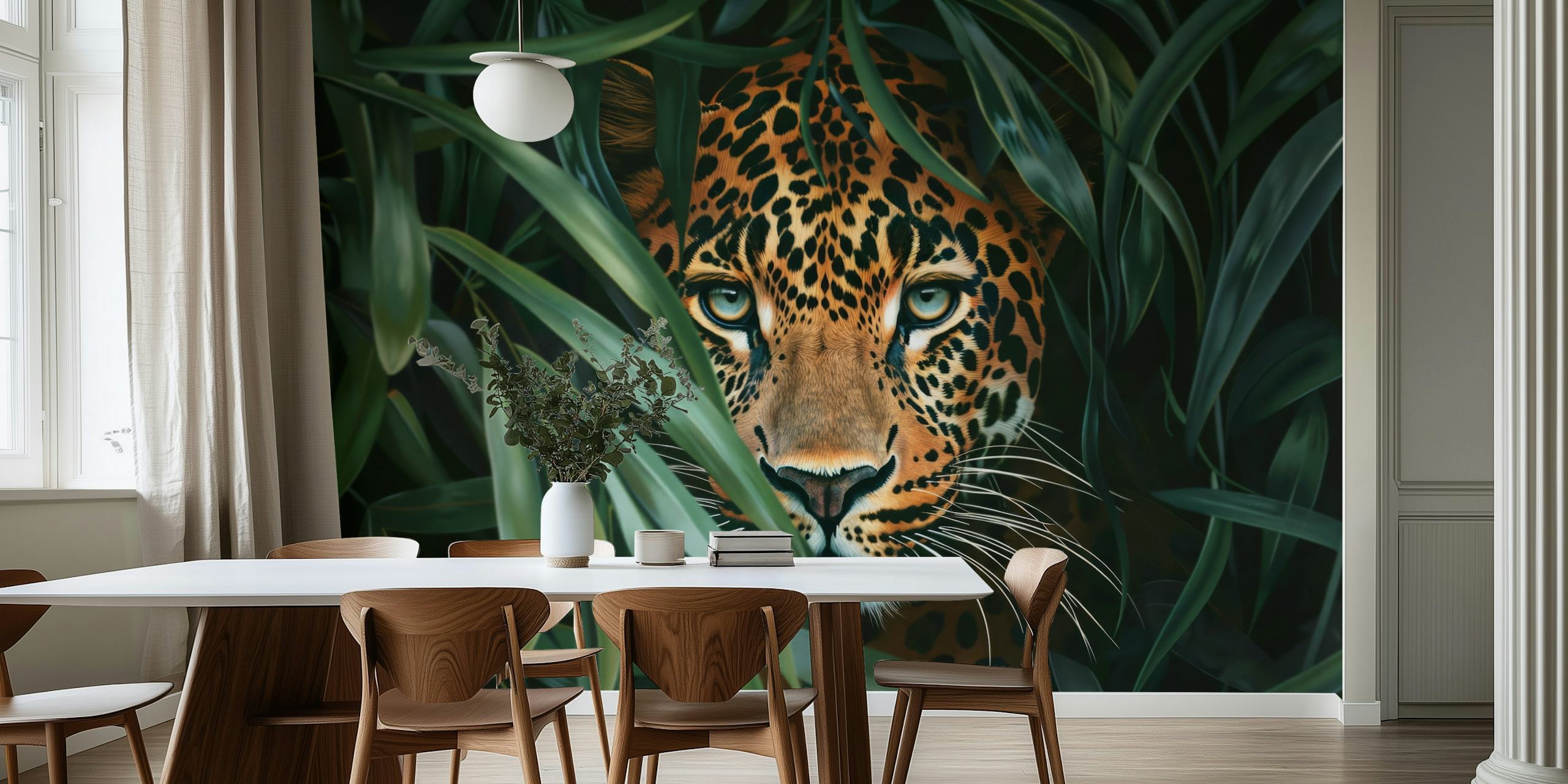 Wild Cheetah Jungle Gaze tapet i et rom