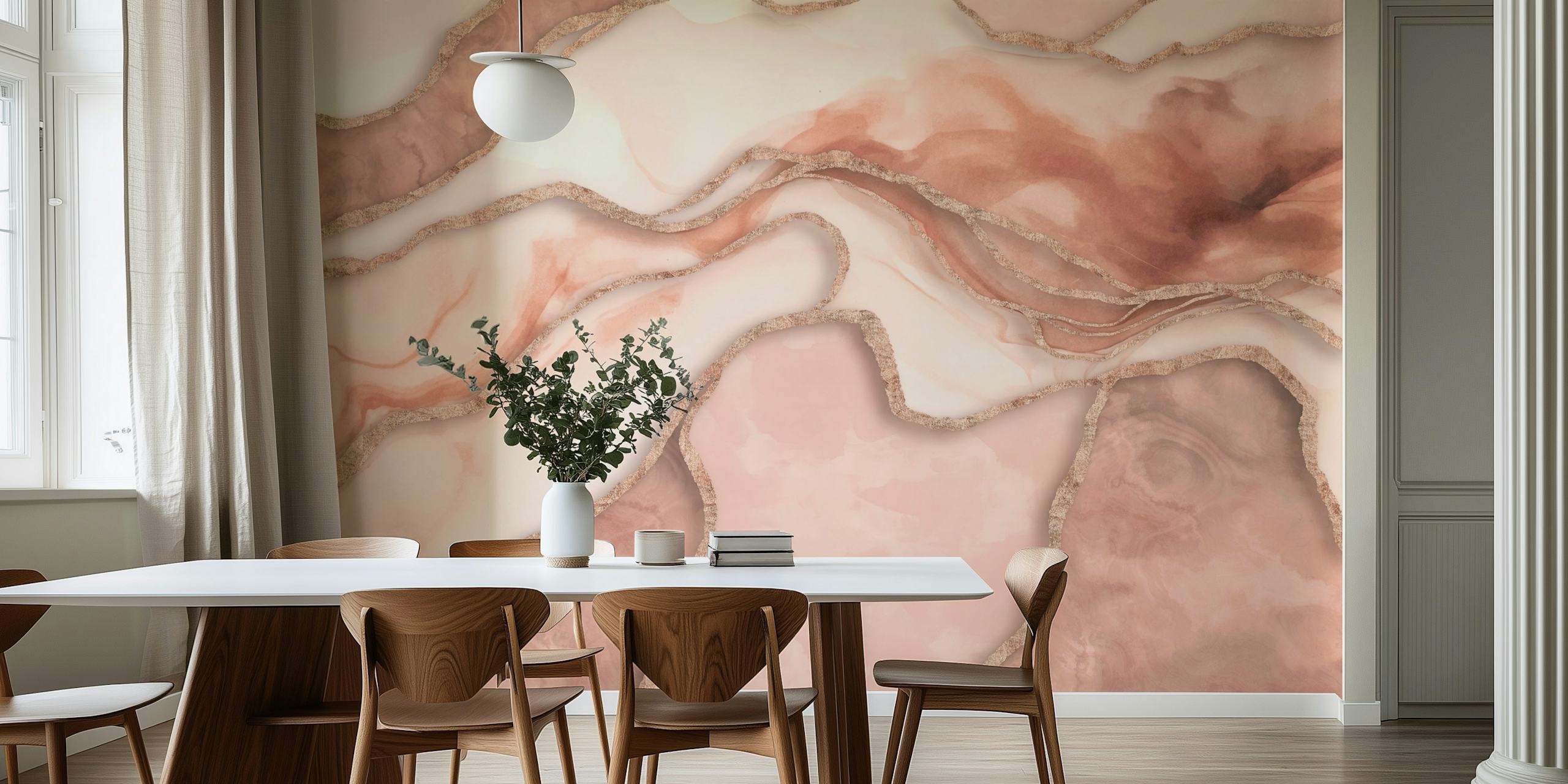 Rose Quartz Marble Luxury tapeta w pokoju