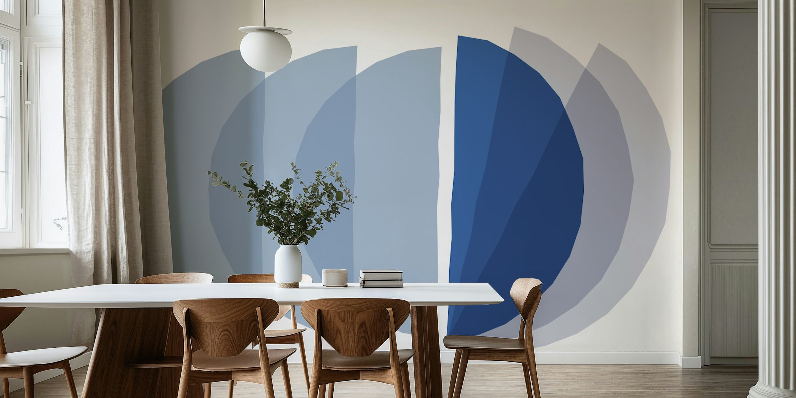 Sapphire Semicircles Tapete in einem Raum