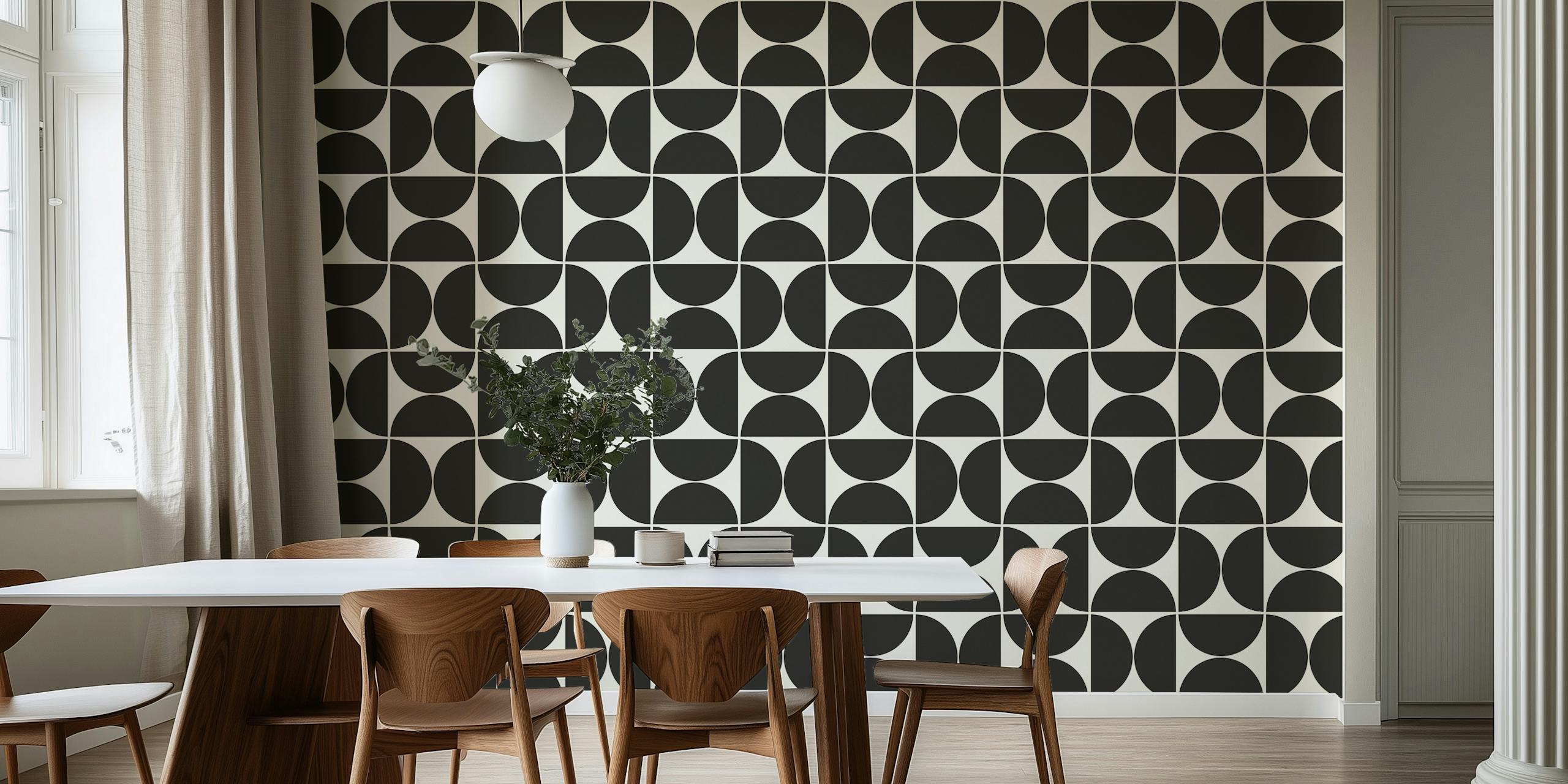 Mid-Century Modern wallpaper design in a room