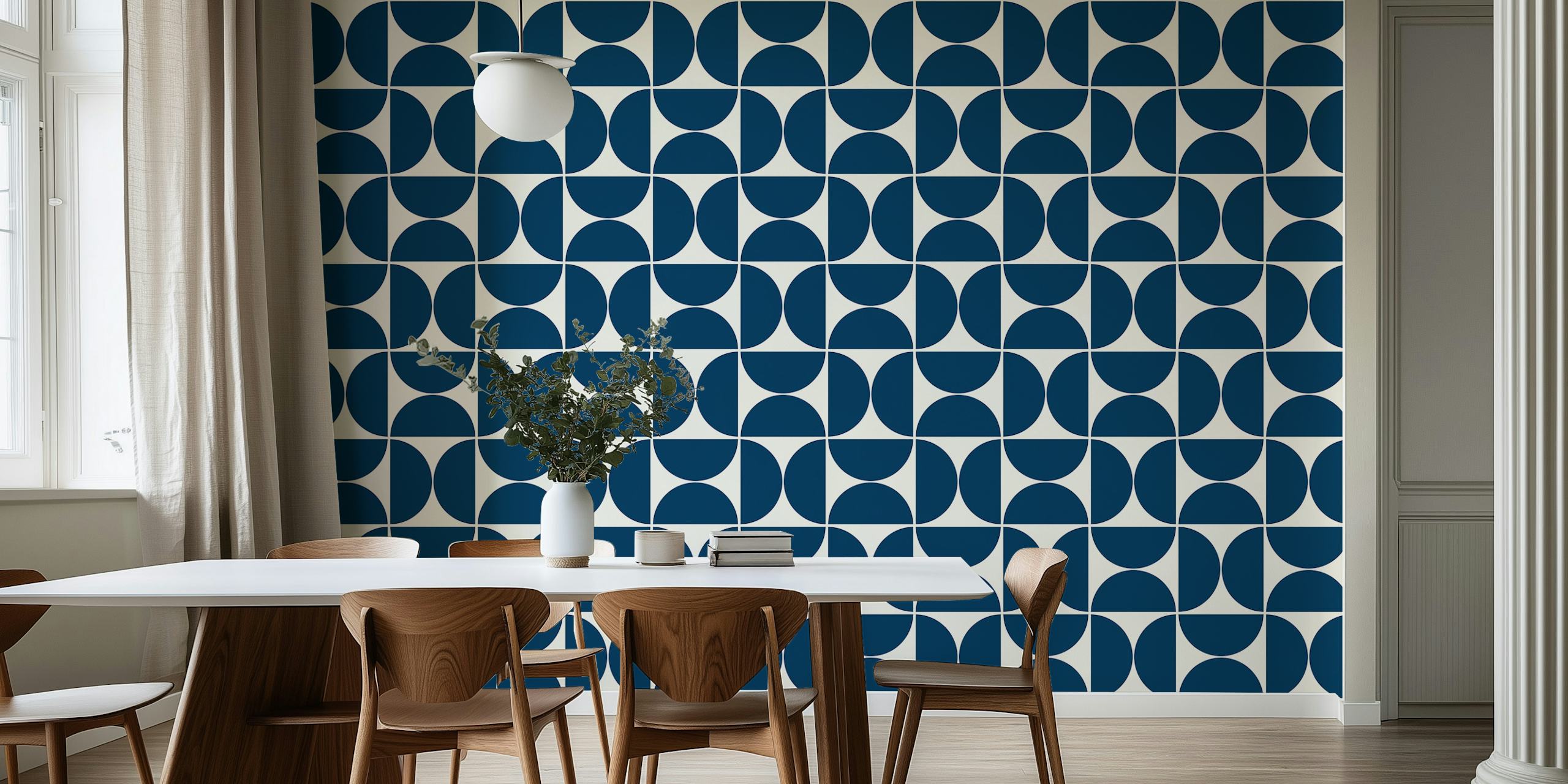 Papel pintado Mid-Century Modern Pattern en una habitación