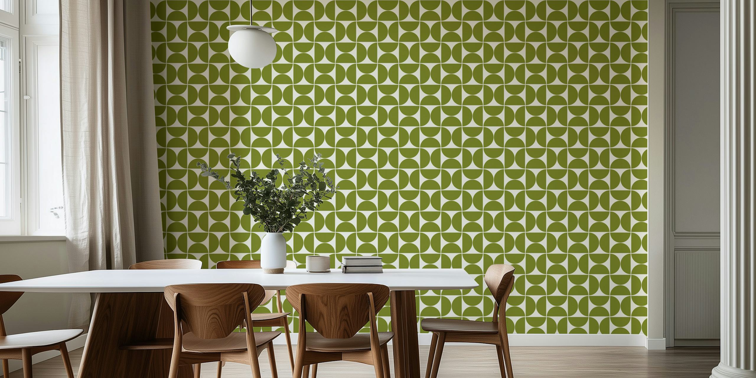 Papel tapiz Mid-Century Modern Pattern No29 Small en una habitación