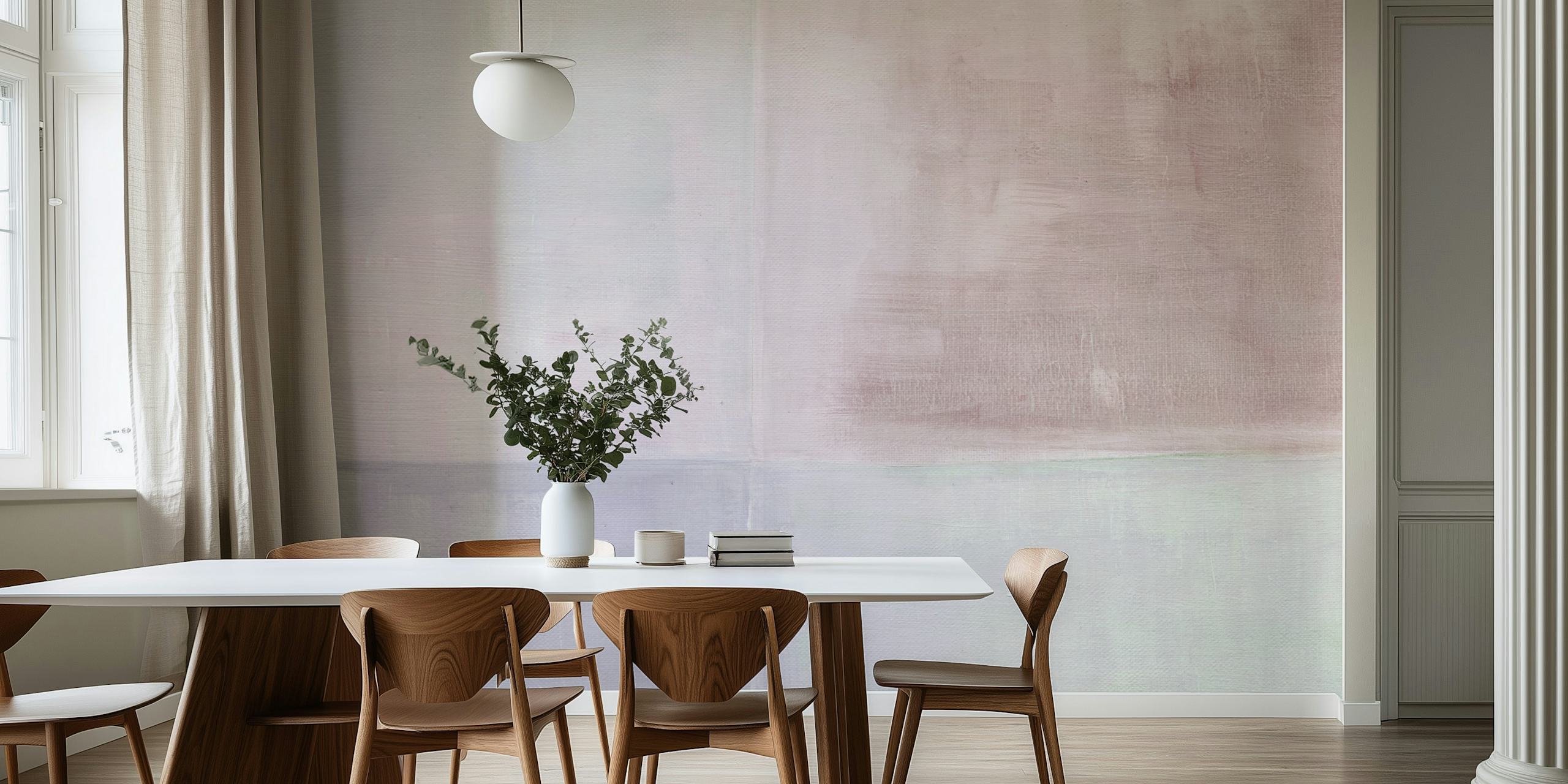 Pastel painted squares mauve tapet i ett rum