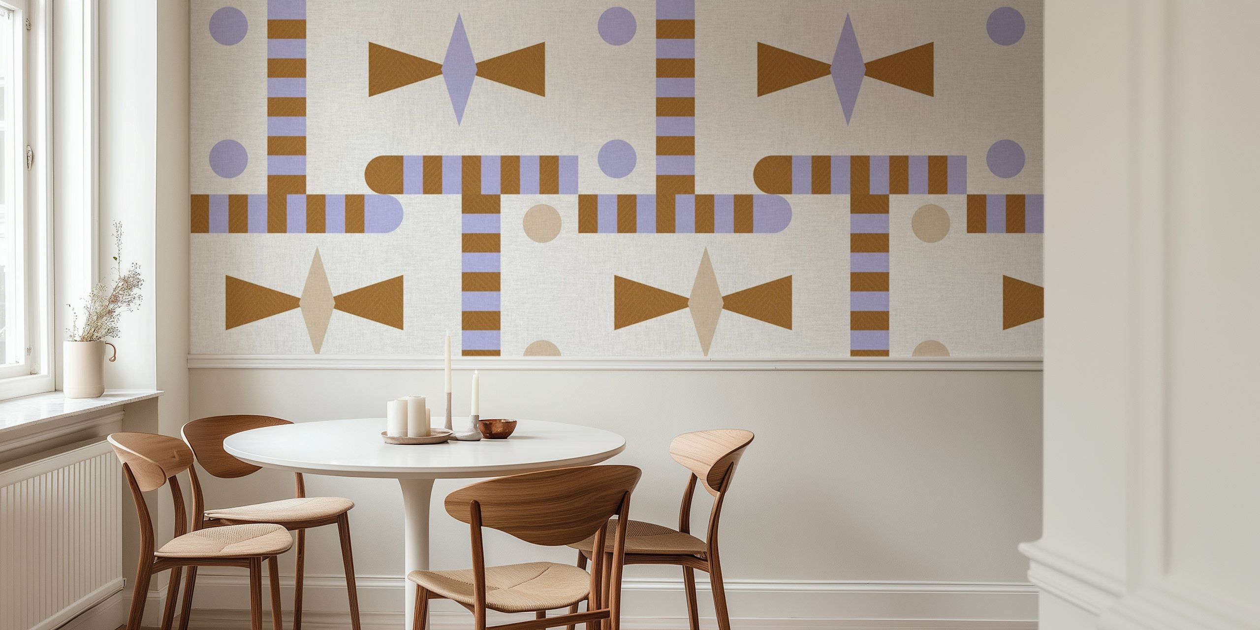 Design de papel de parede Mid Century 23 em um cômodo