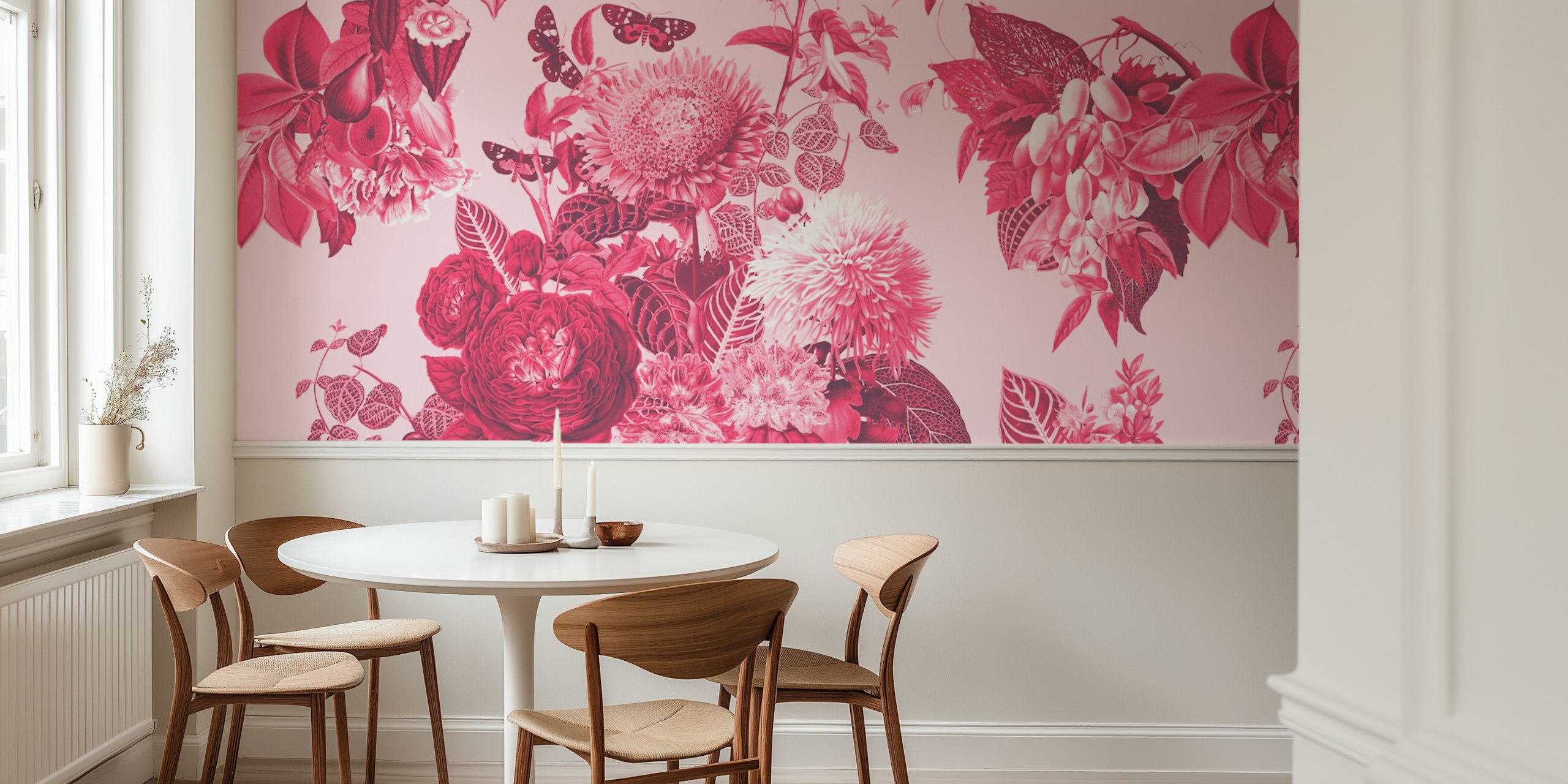 Eden 02 floral wallpaper in a room
