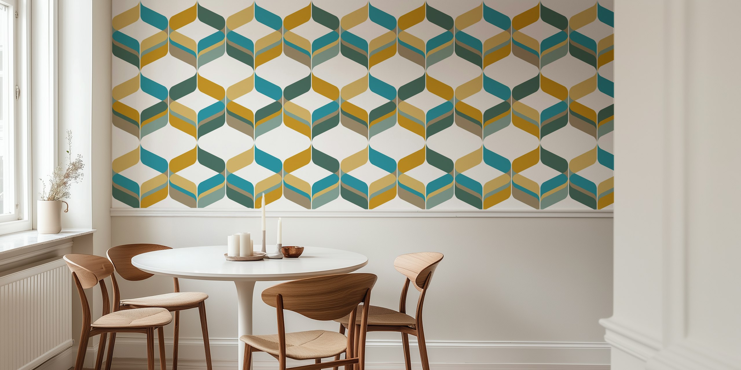 Papel de parede Retro Mod Ribbons em decoração moderna