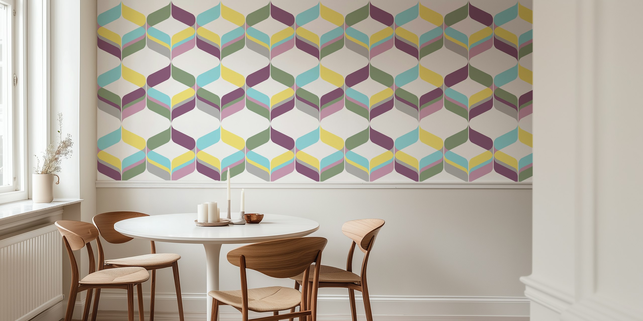 Diseño de papel pintado Retro Mod Ribbons 02