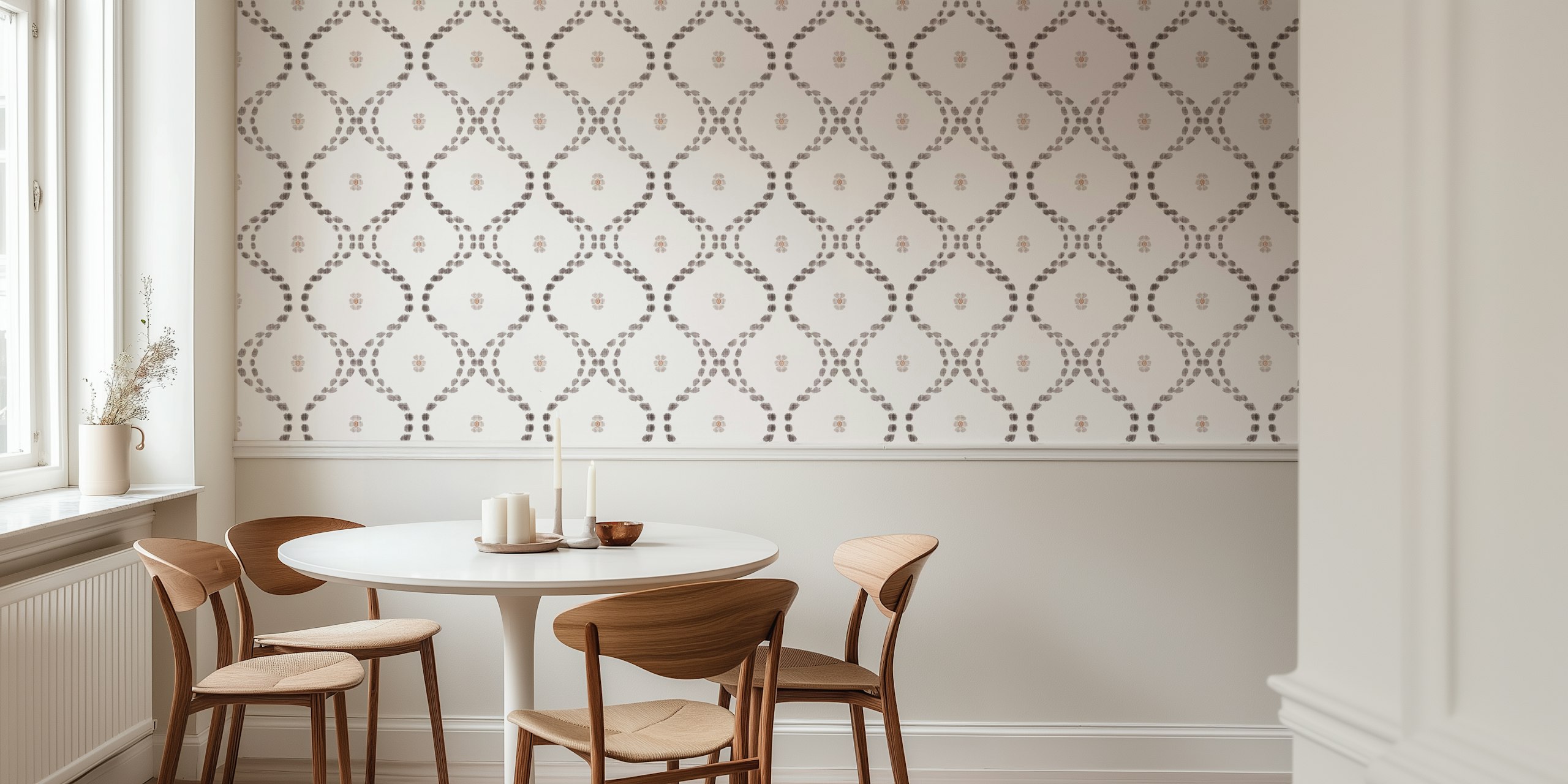 Gentle Floral Weave Tapete in einem Raum
