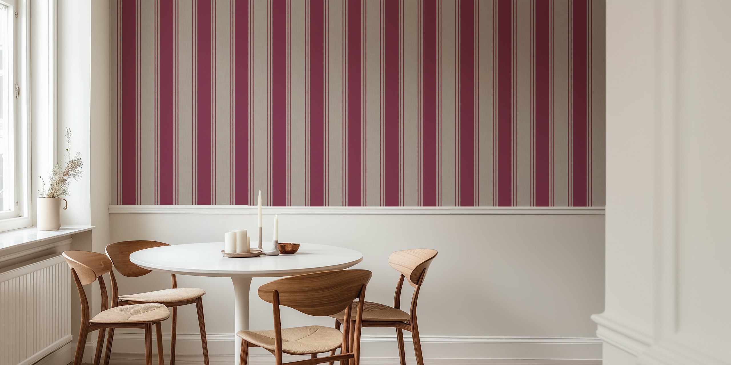 Boho stripes wallpaper in a room