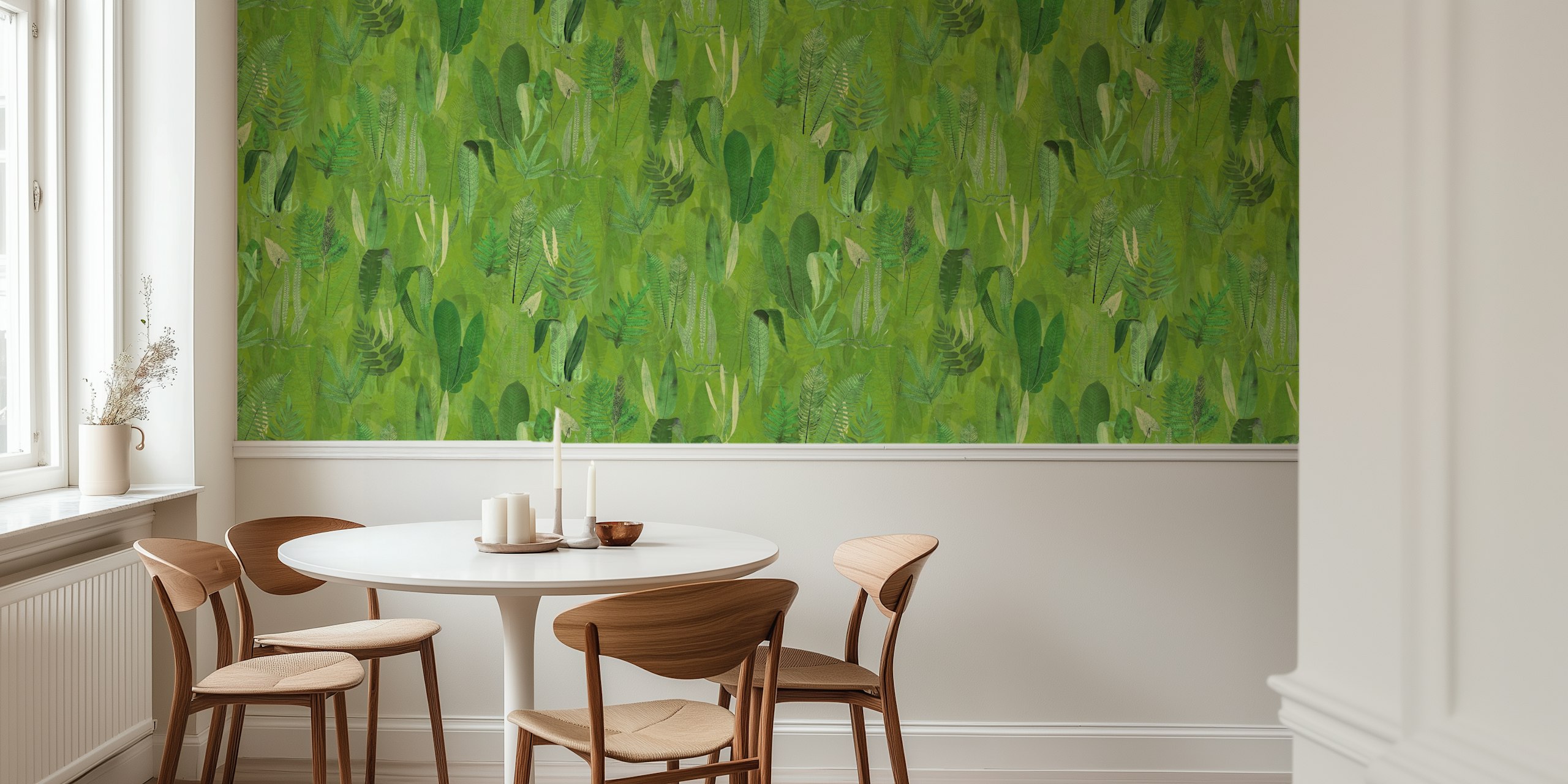 Eden in apple green wallpaper design in a room
