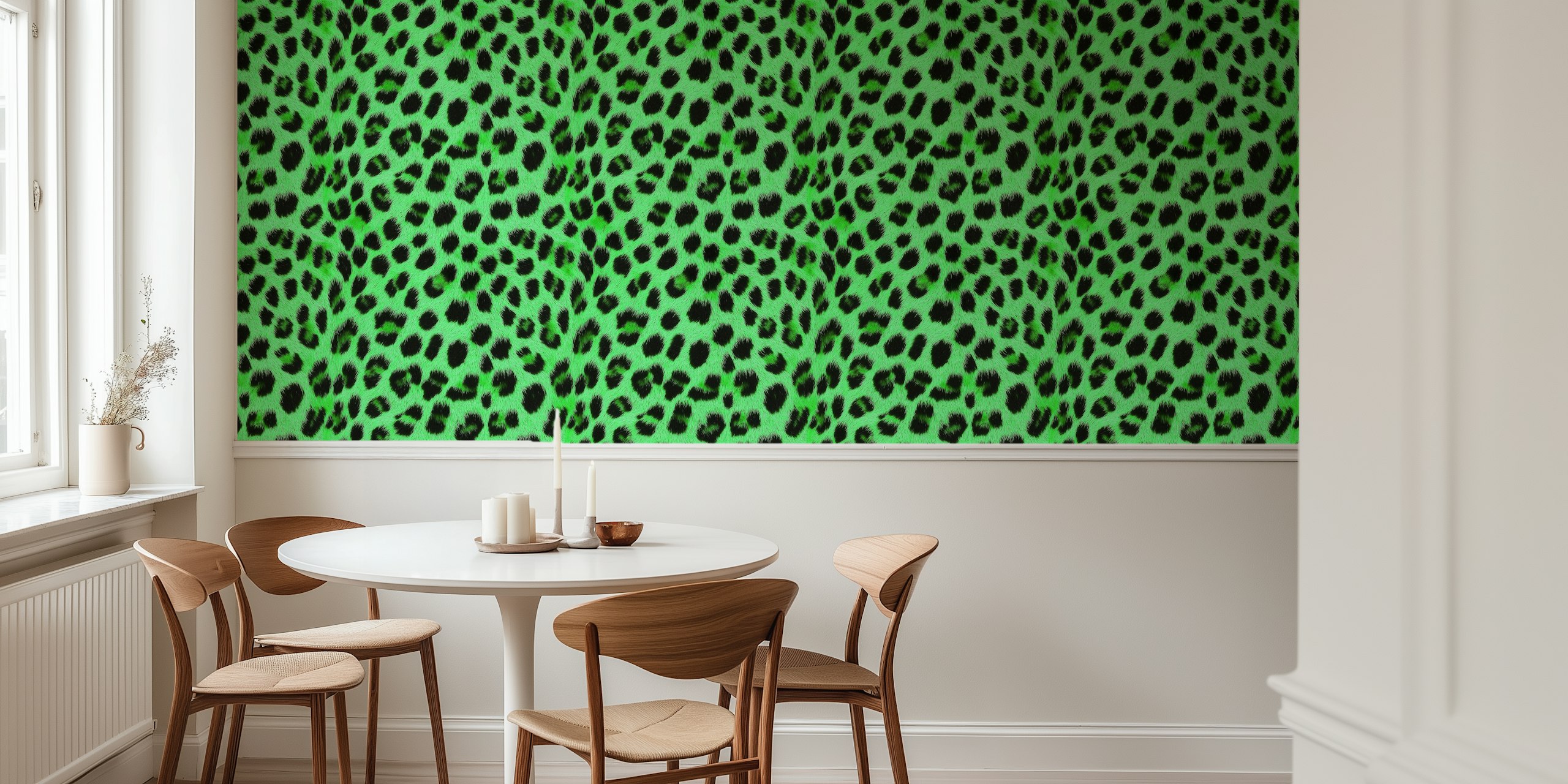 Wild Luxe Leopard-tapet i et livlig rom