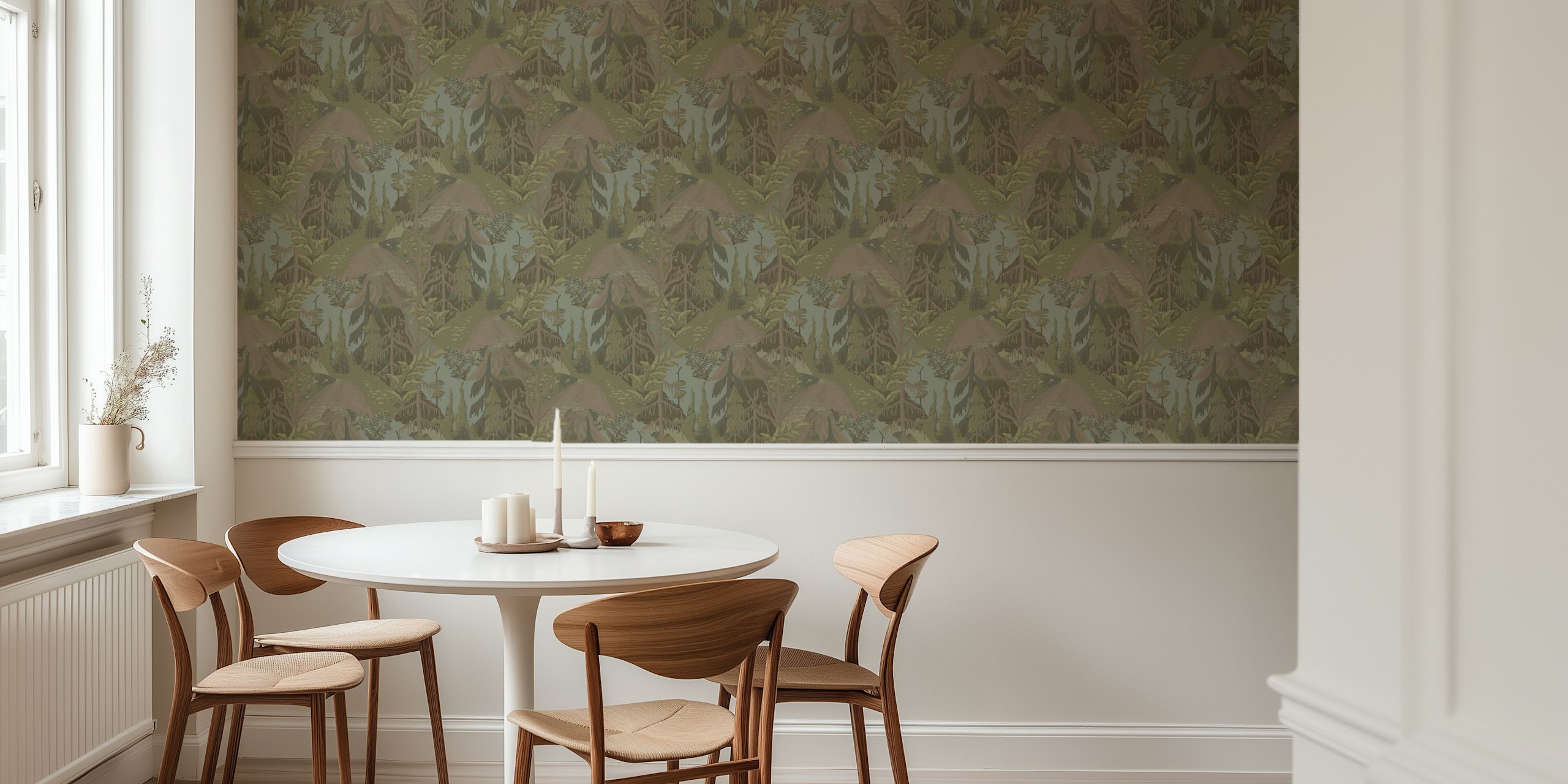 Papel de parede September Forest em um quarto