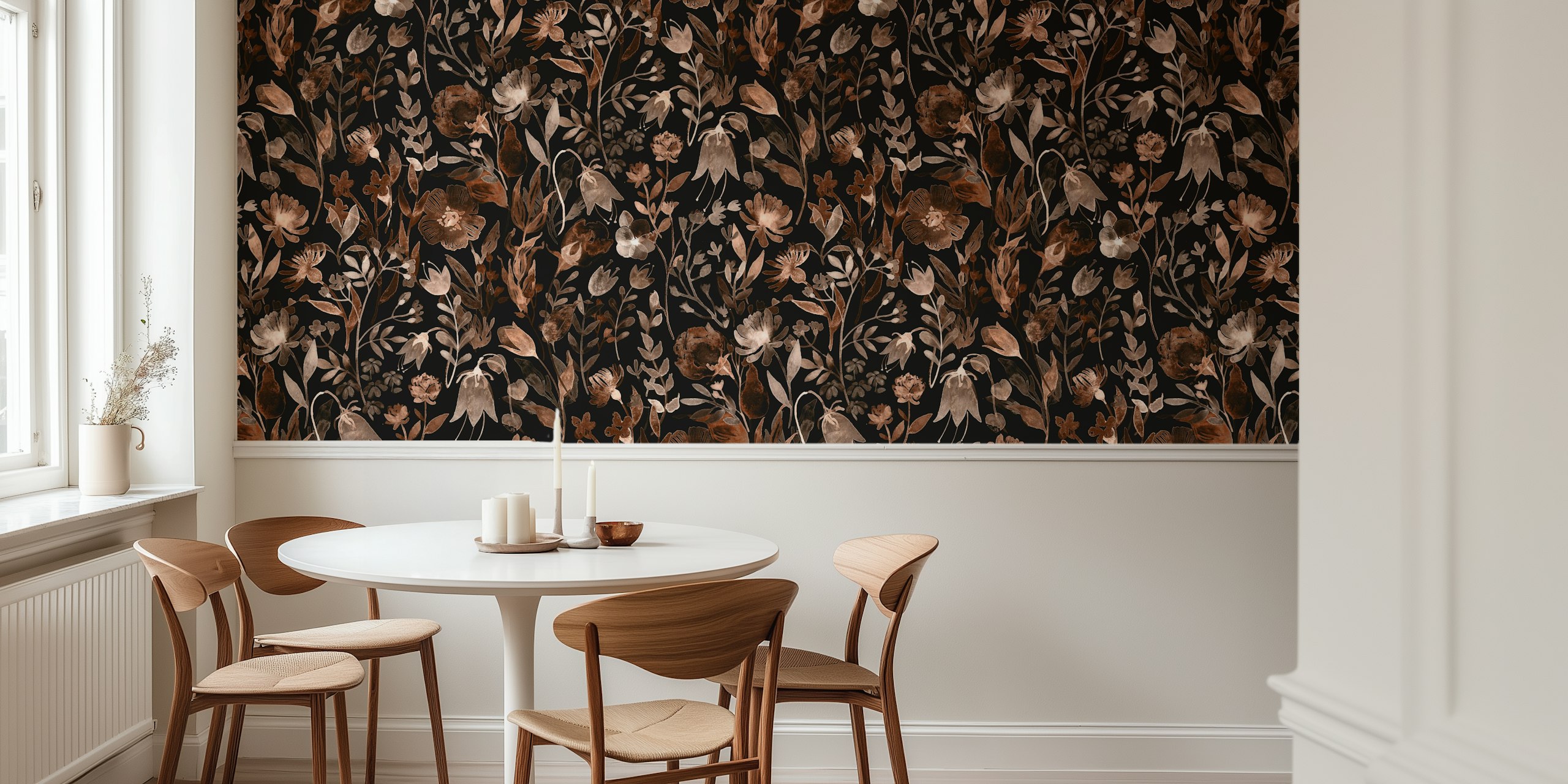 Watercolor Wildflowers wallpaper huoneessa