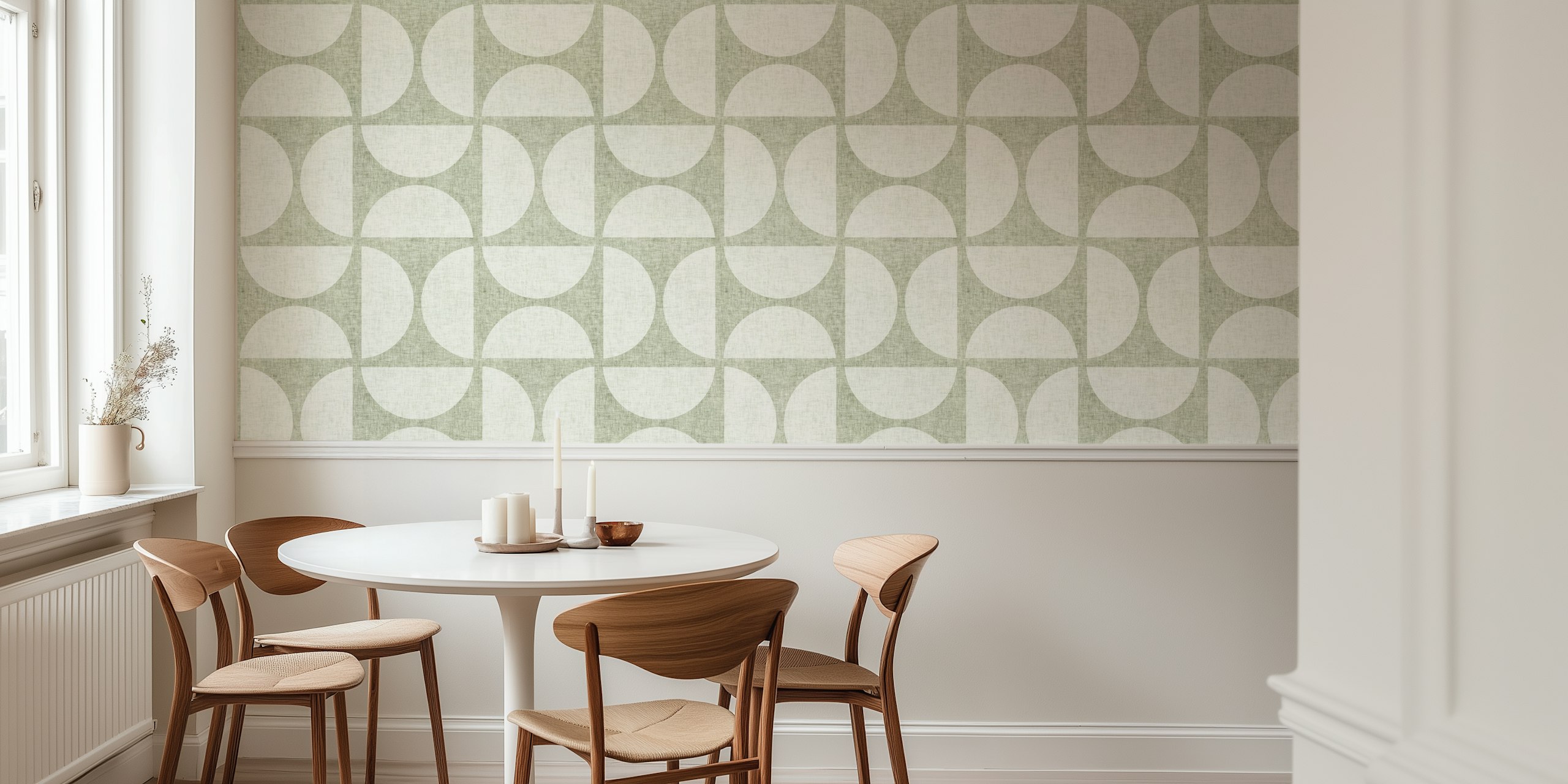 Mid-Century Modern Geometric behang in de kamer