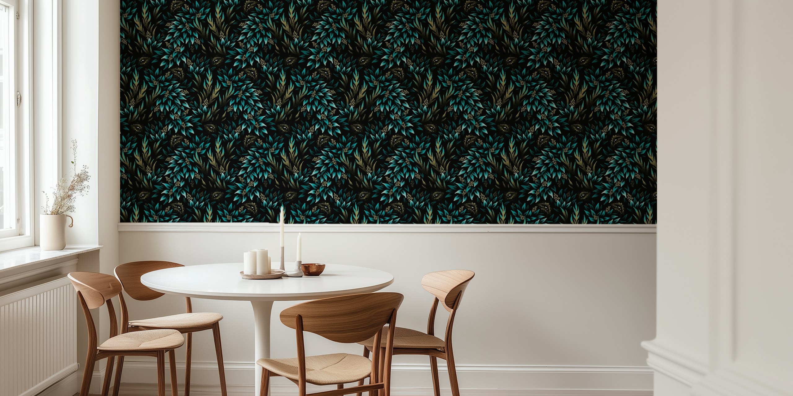 Mysterious Foliage wallpaper in a room