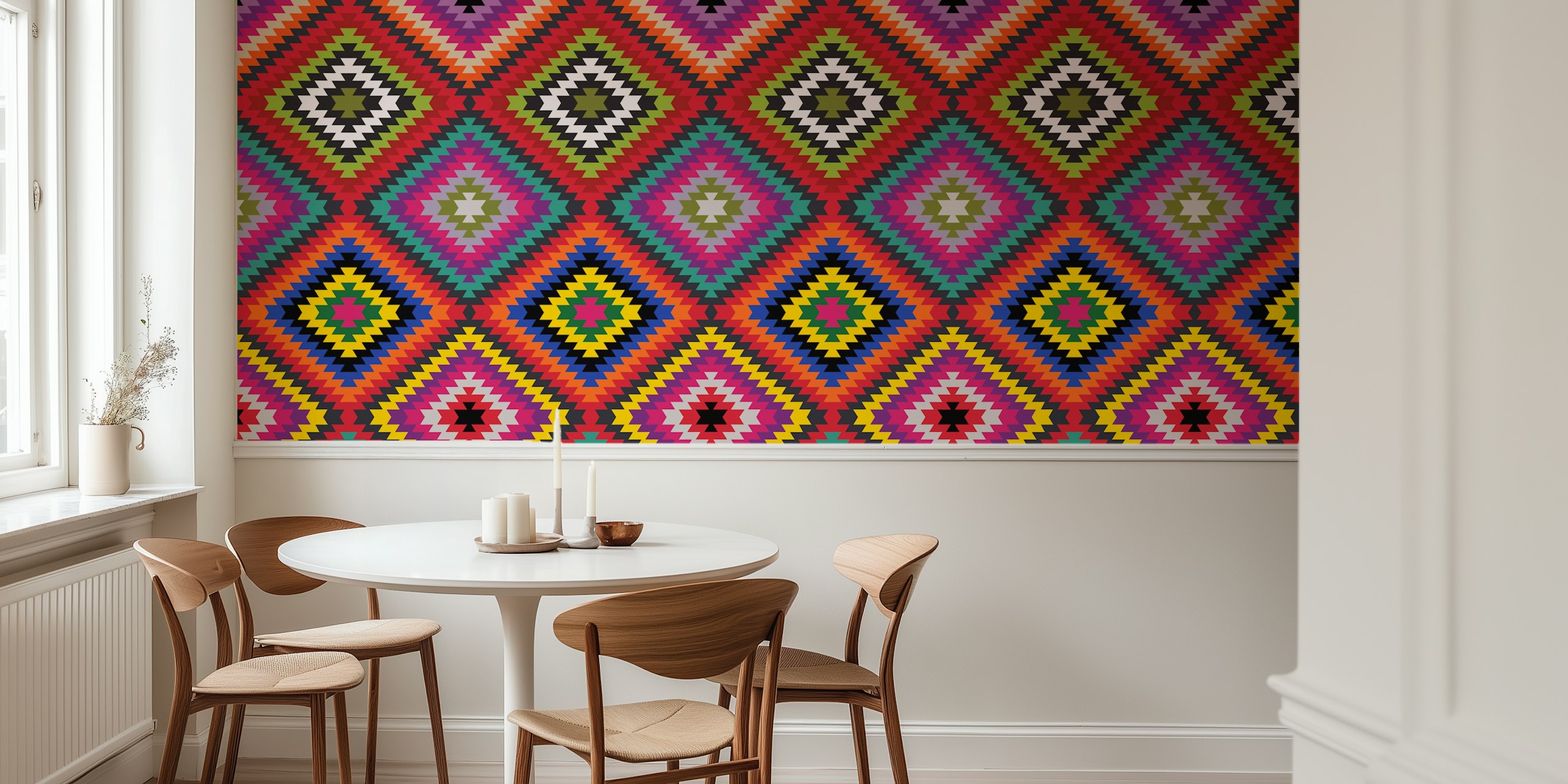 Modern Kilim tapetdesign i ett rum