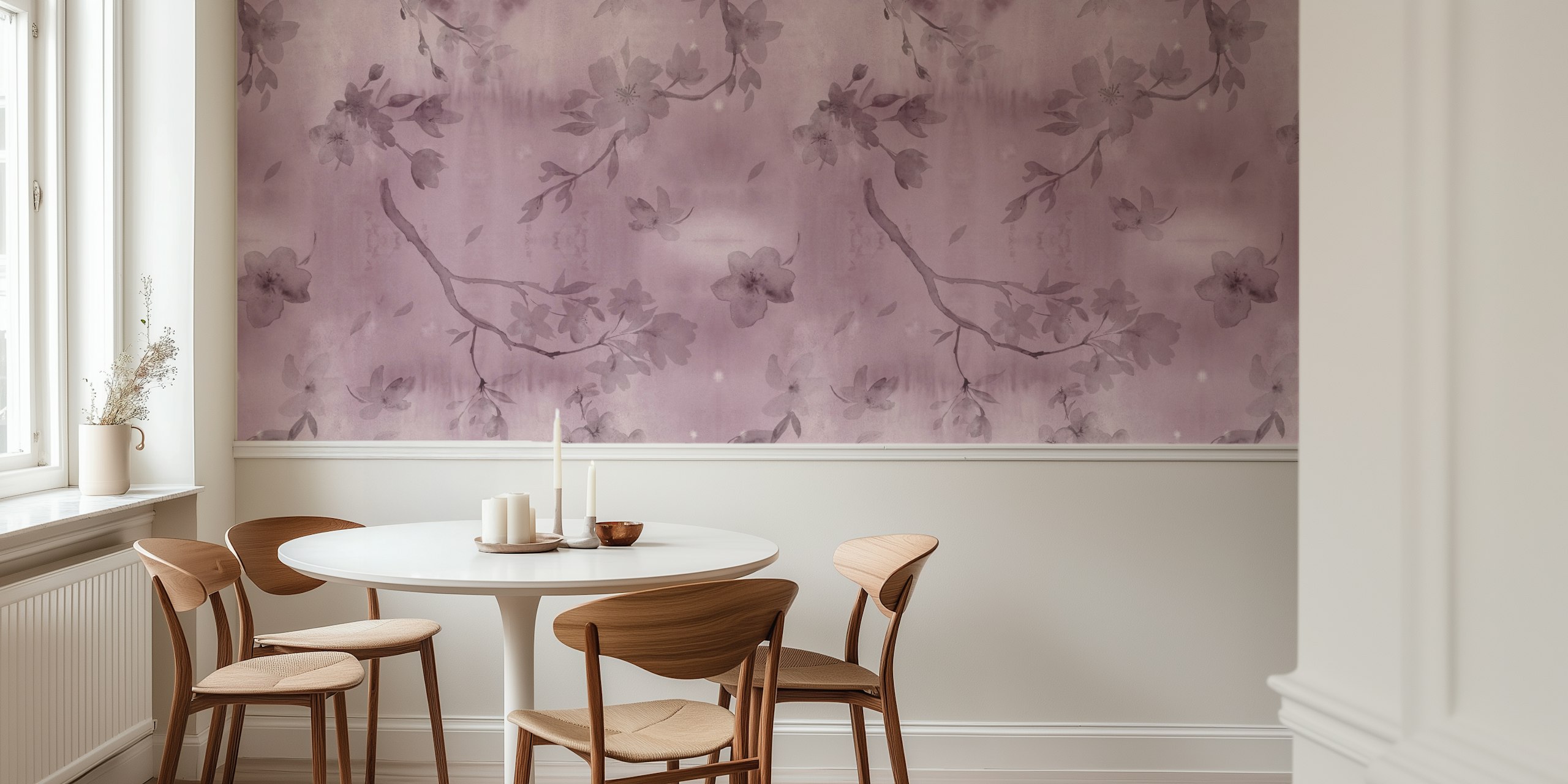 Papier peint Faded Floral Elegance dans une pièce