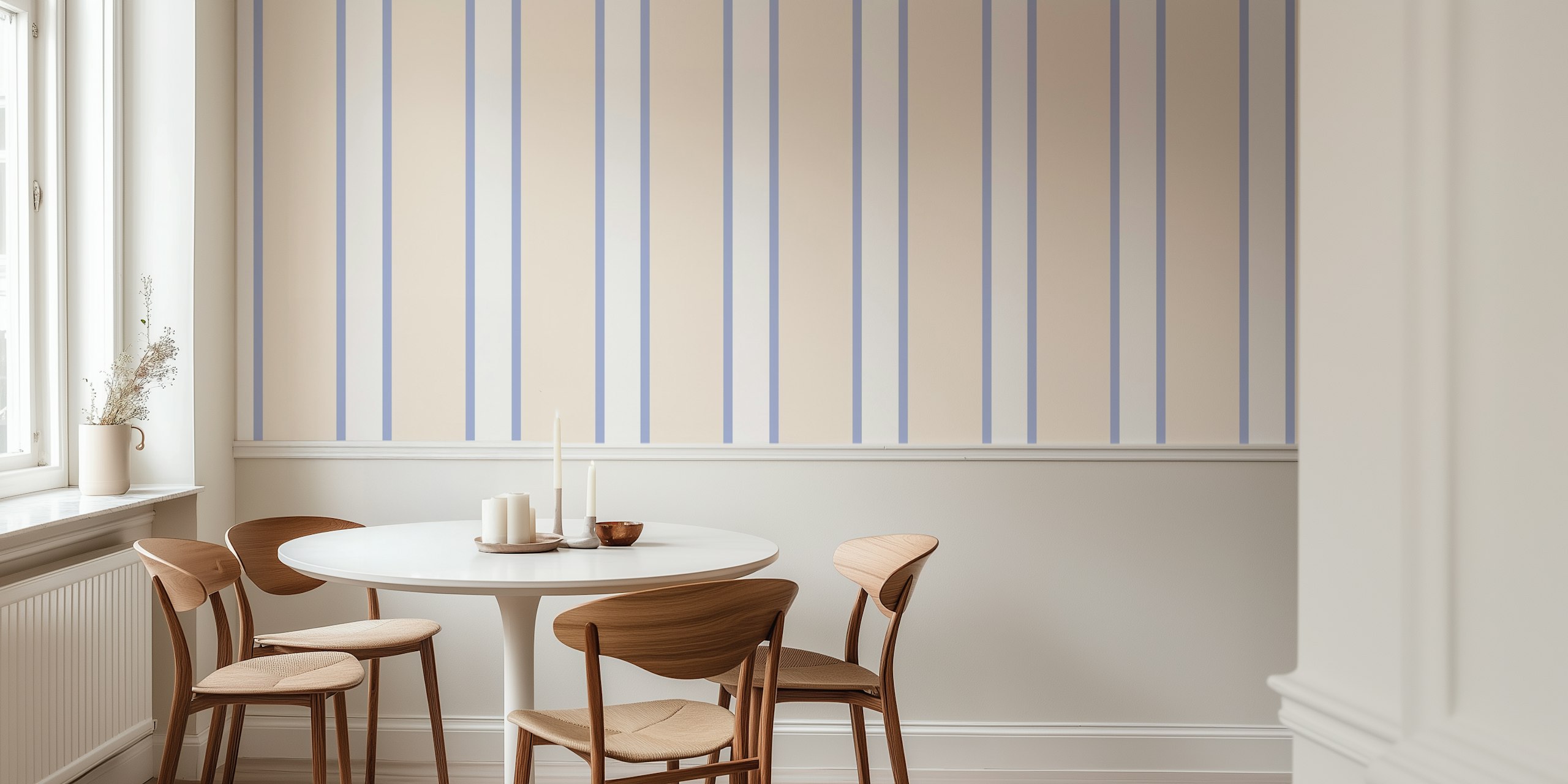 Bold Stripes in a chic blue wallpaper design