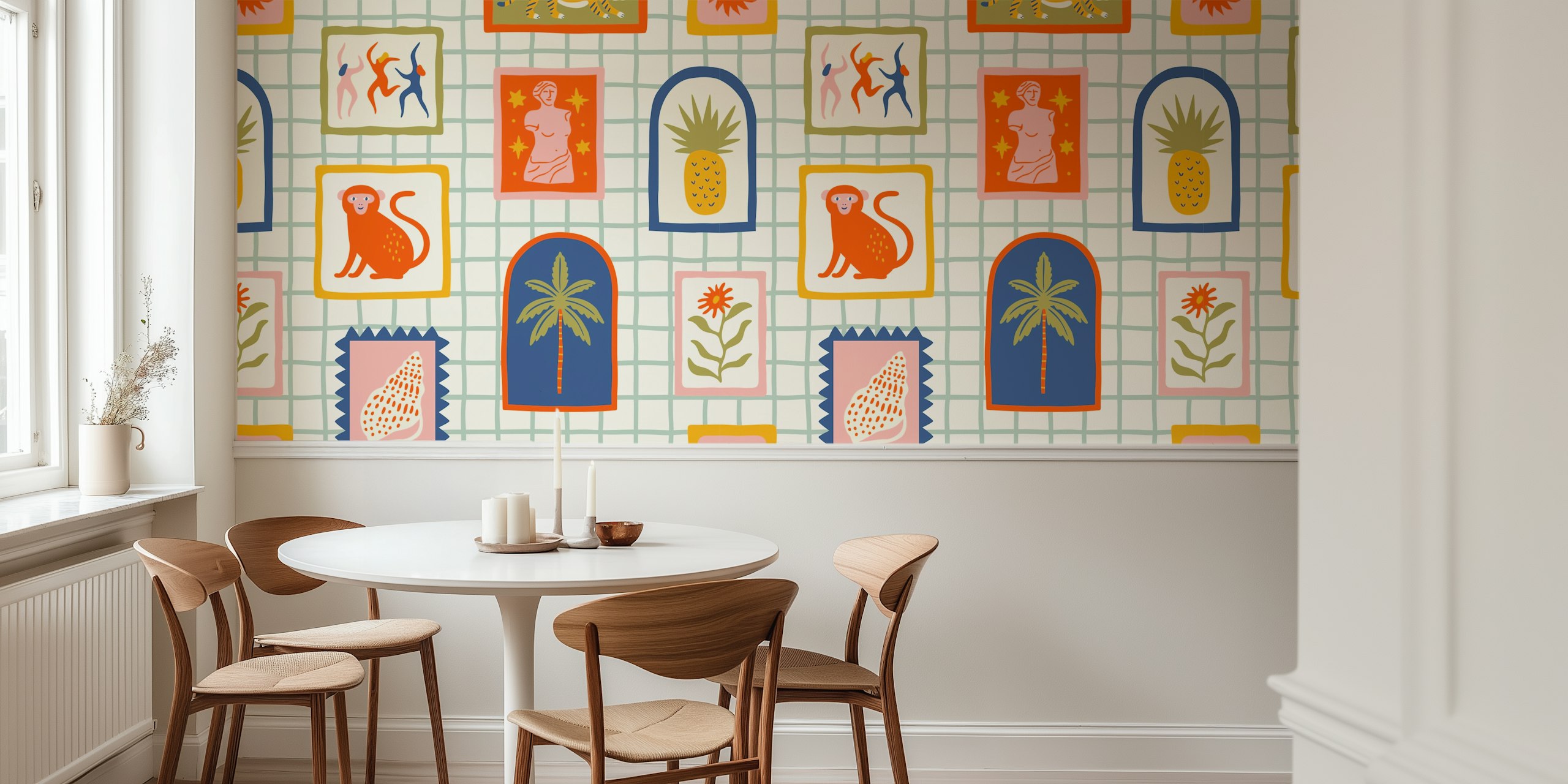 Retro Tropical Fun tapetdesign i et rom