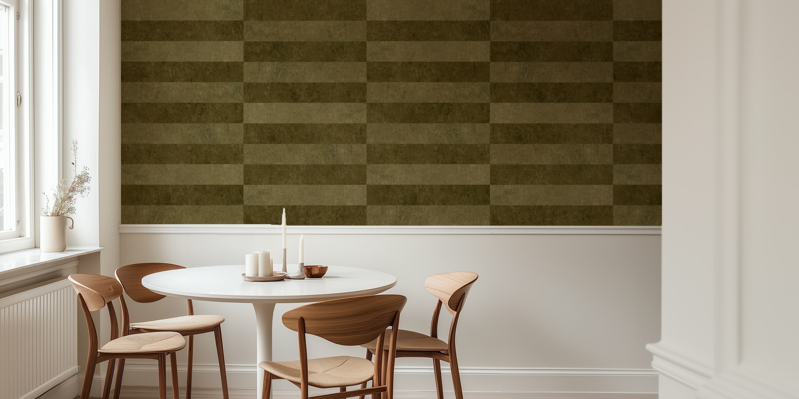 Brown staggered stripes wallpaper in various shades