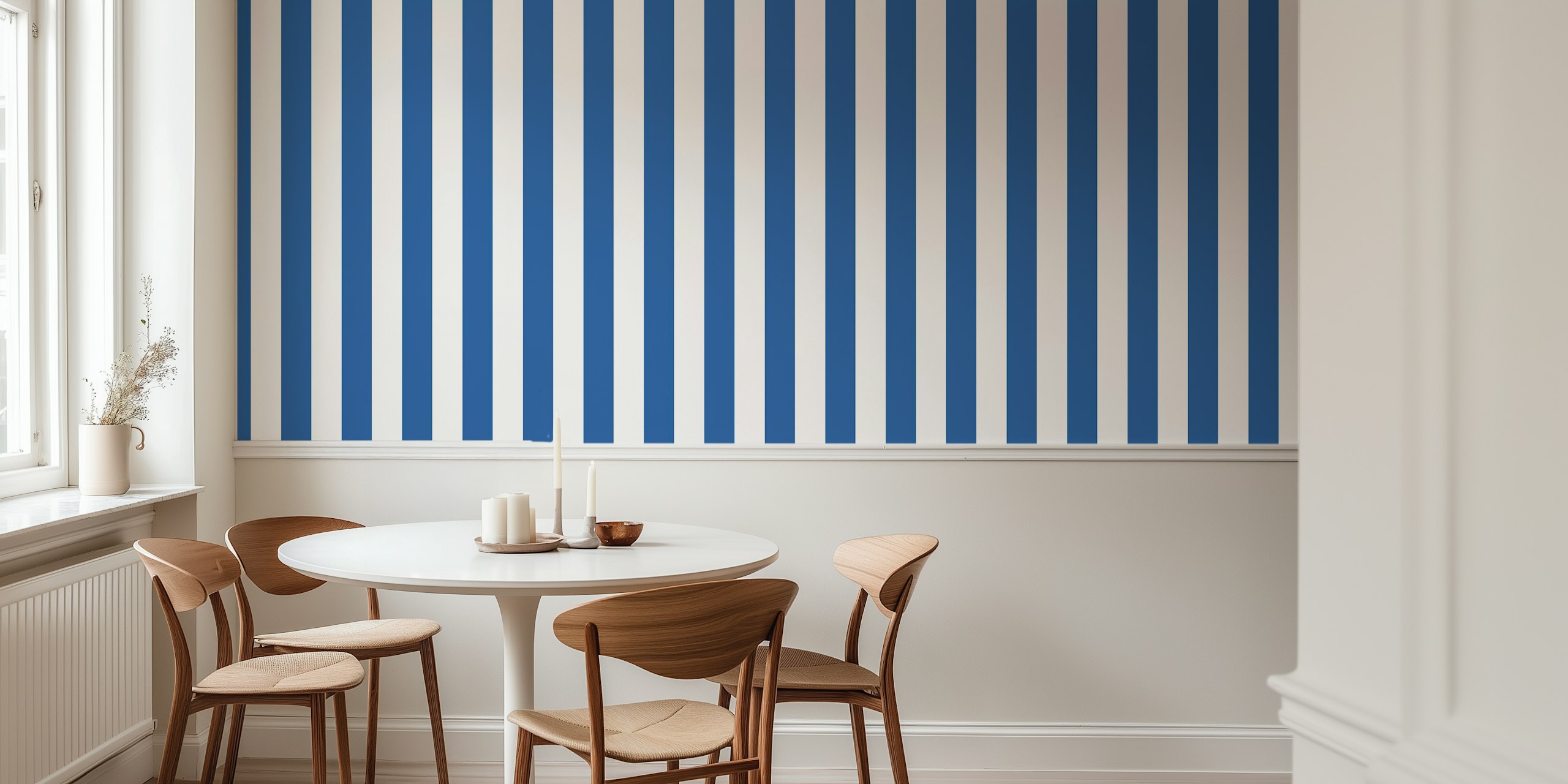 Fresh Striped Lines Blue pozadina u sobi